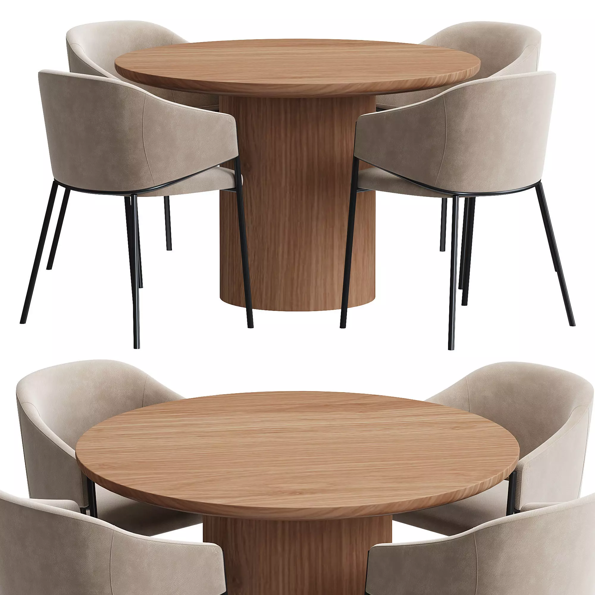 Dill dining table set 3D model