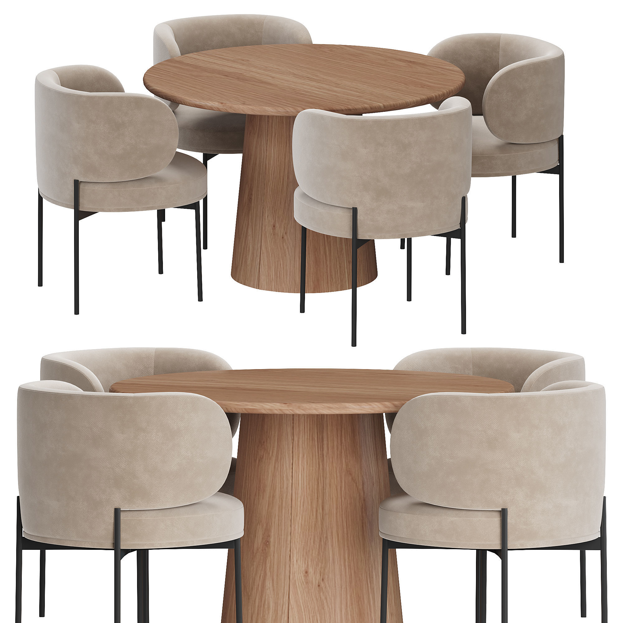 Akiko dining set 3D model_1