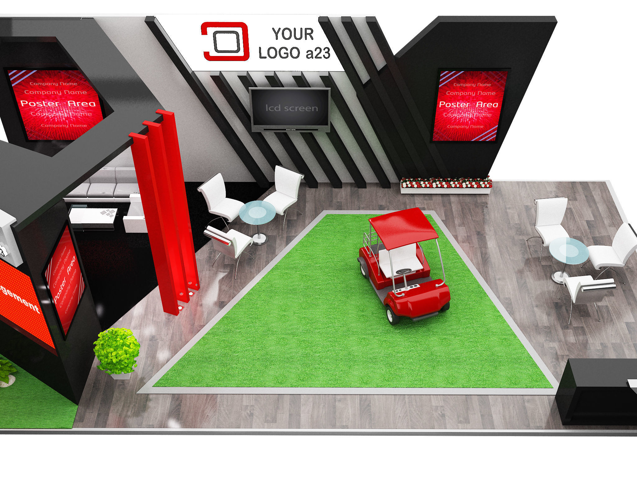 Booth Exhibition Stand a579d 3D model_6