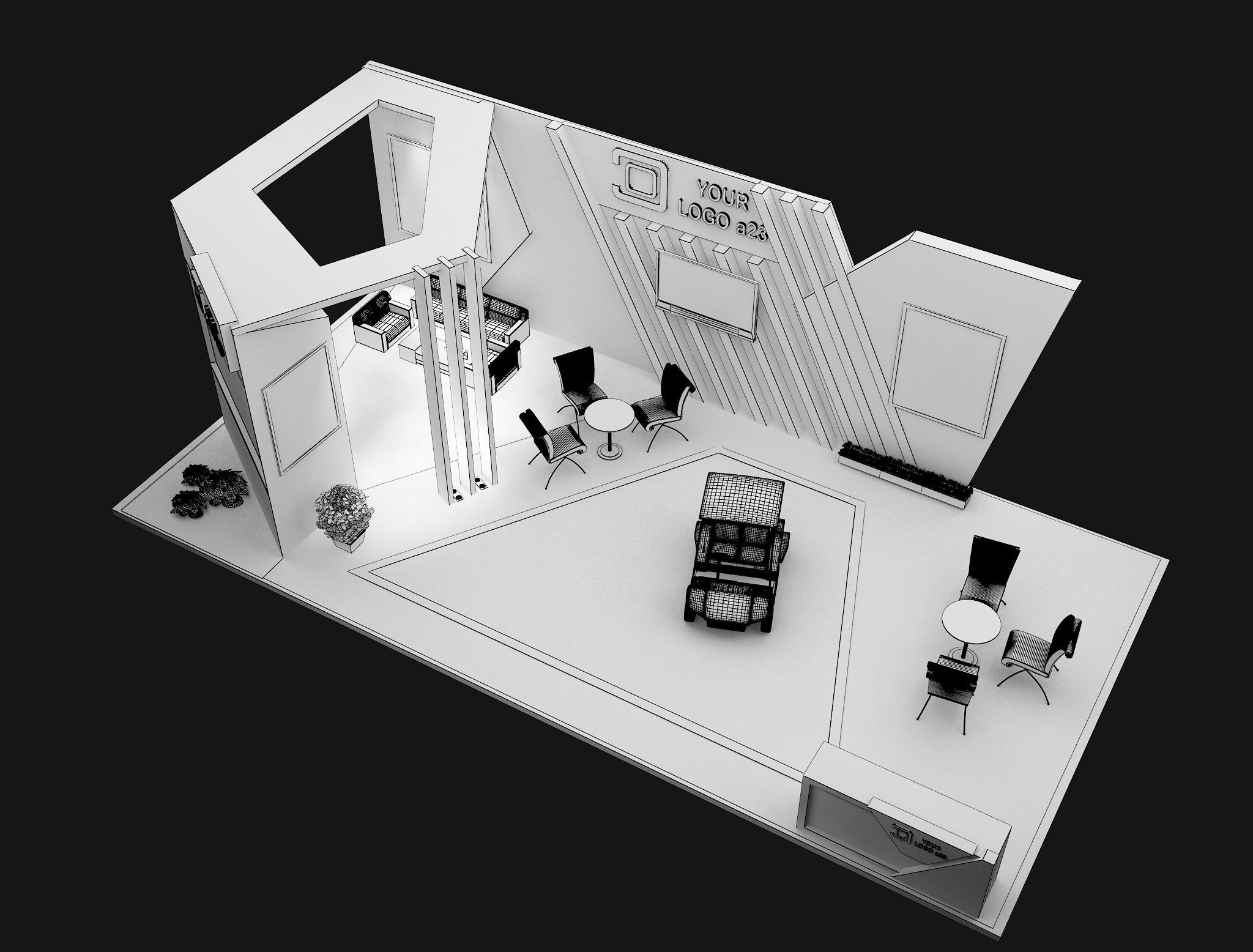 Booth Exhibition Stand a579d 3D model_3
