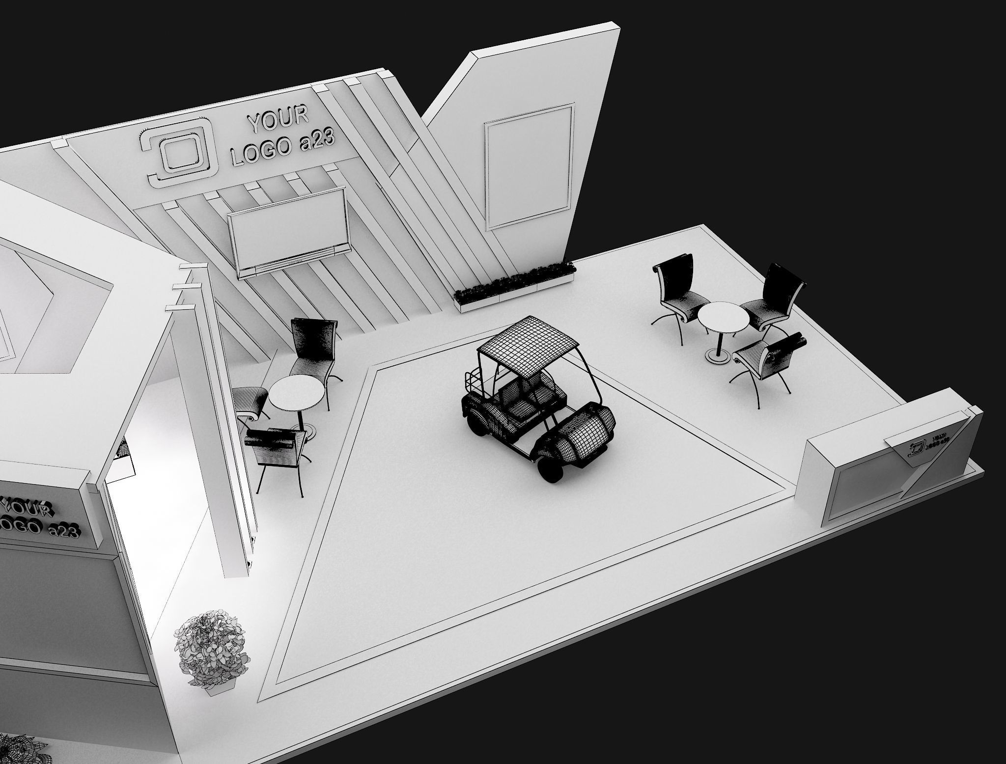 Booth Exhibition Stand a579d 3D model_11