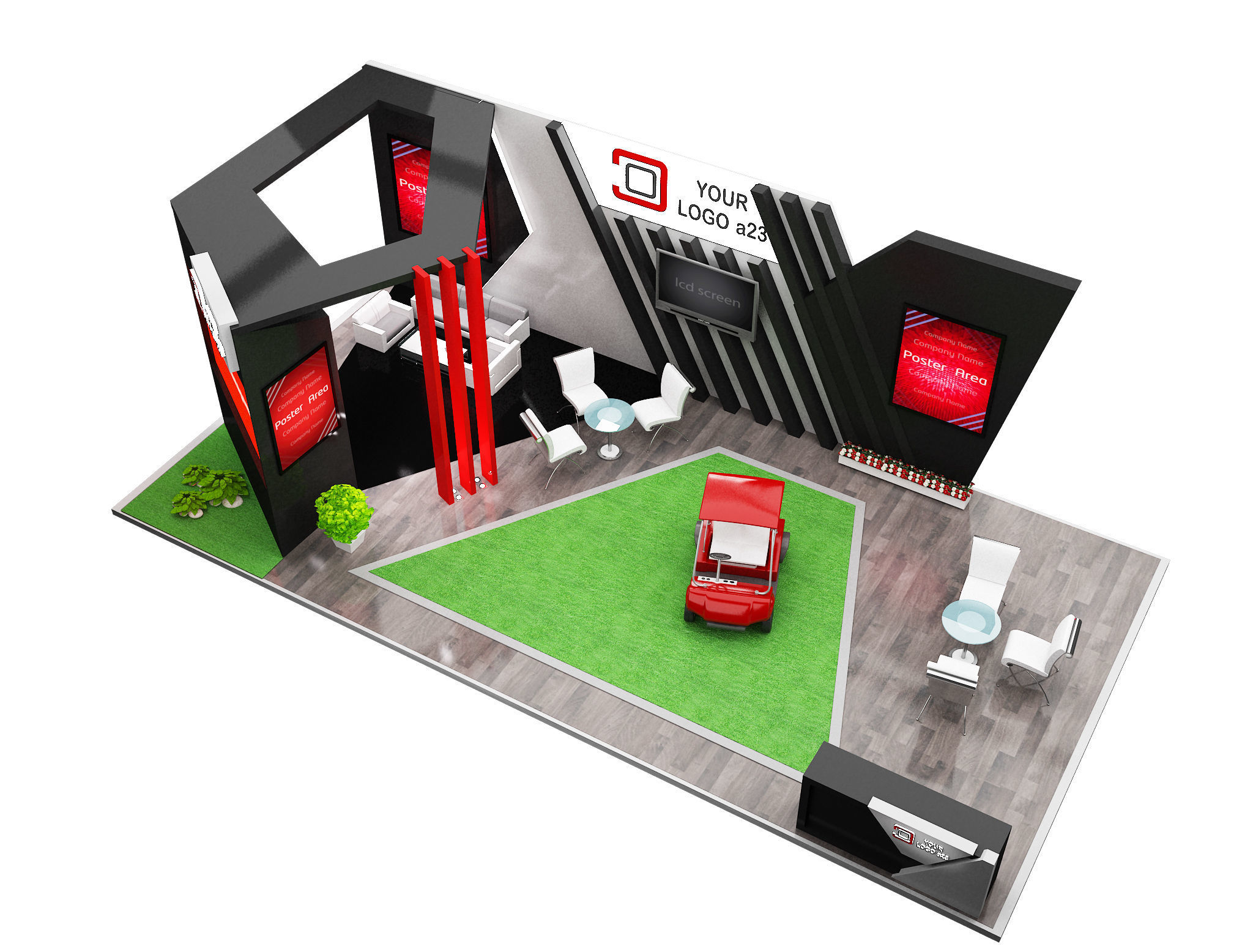 Booth Exhibition Stand a579d 3D model_2