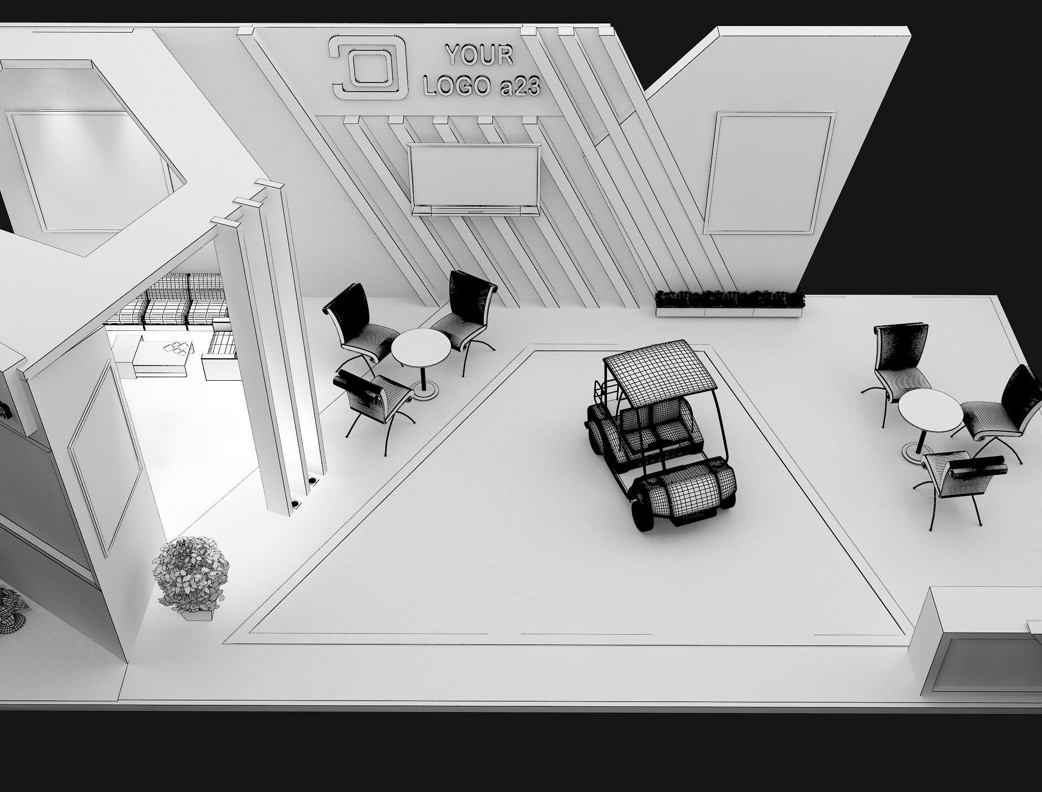 Booth Exhibition Stand a579d 3D model_7