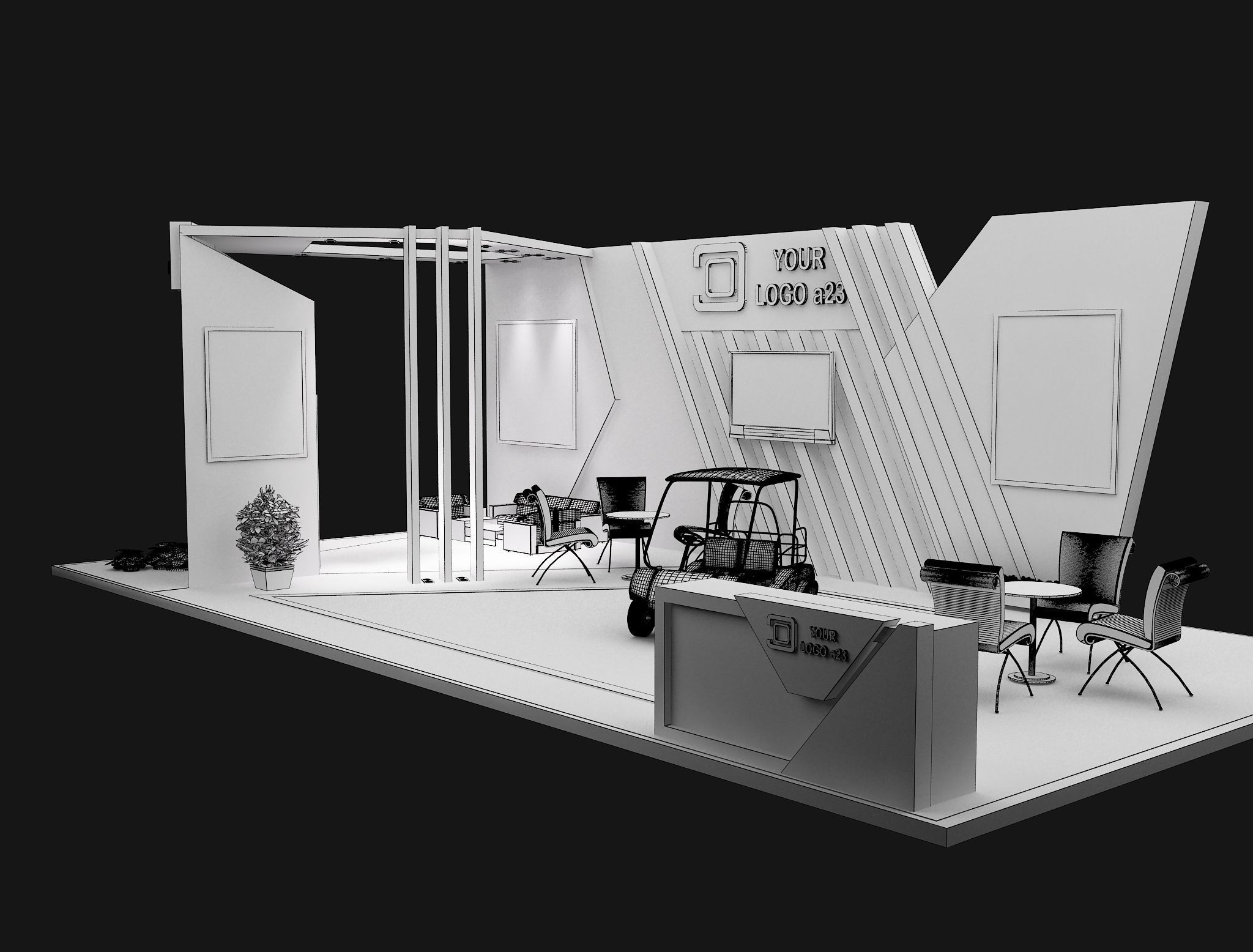 Booth Exhibition Stand a579d 3D model_1