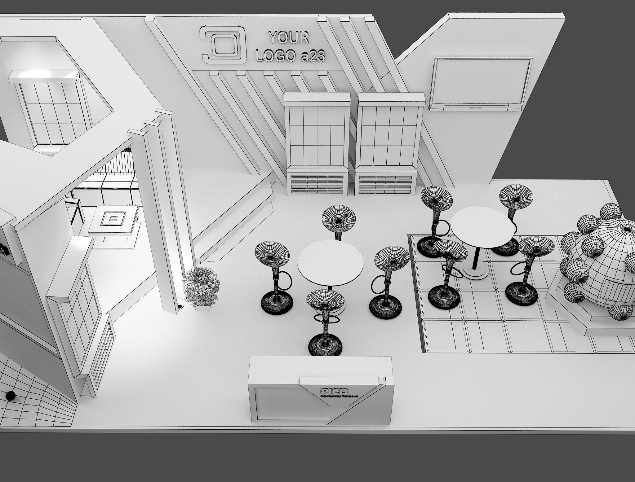 Booth Exhibition Stand a579e 3D model_9