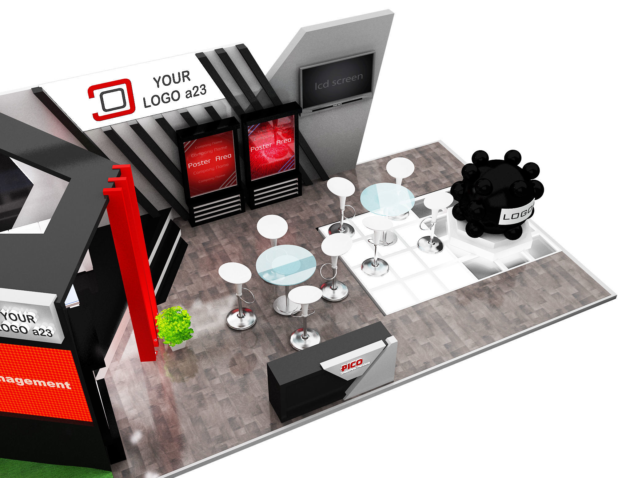 Booth Exhibition Stand a579e 3D model_12