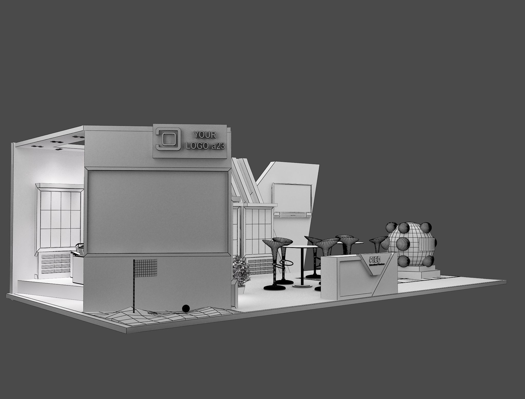 Booth Exhibition Stand a579e 3D model_11