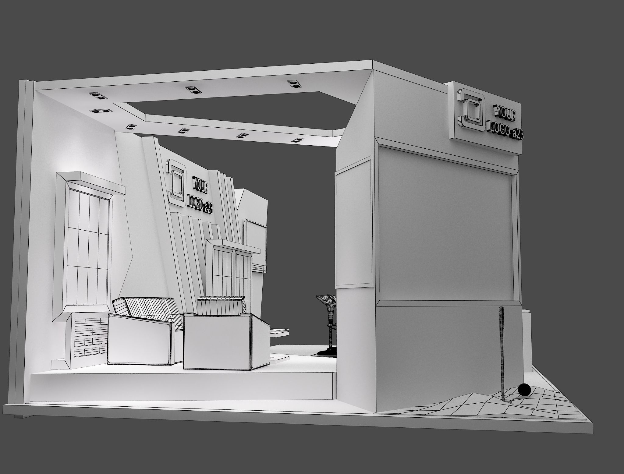 Booth Exhibition Stand a579e 3D model_7