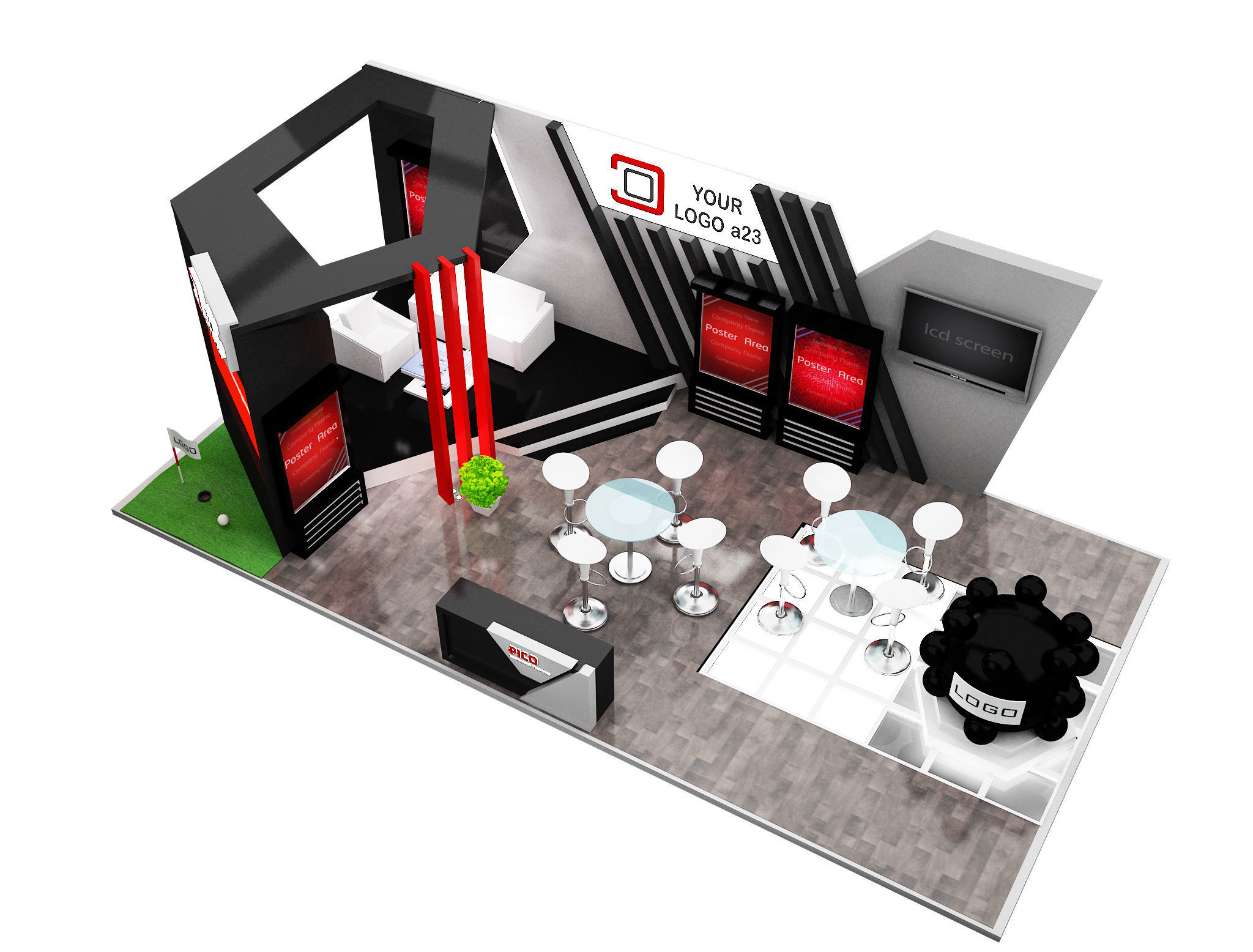 Booth Exhibition Stand a579e 3D model_2