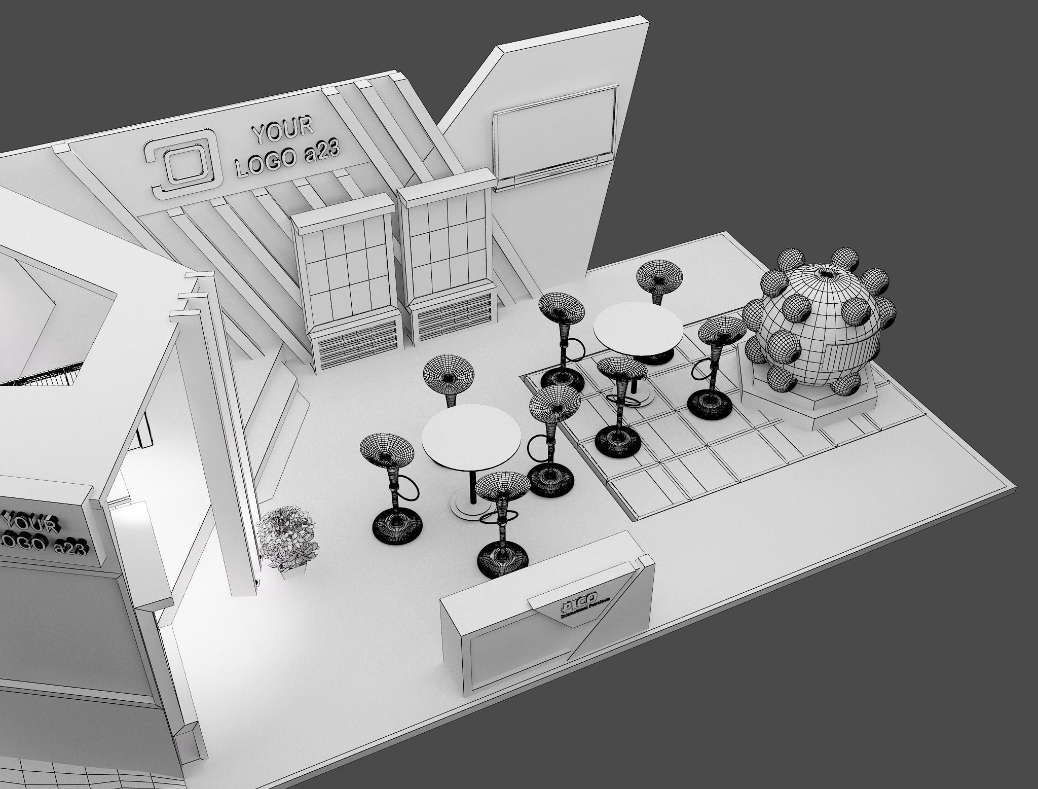 Booth Exhibition Stand a579e 3D model_13