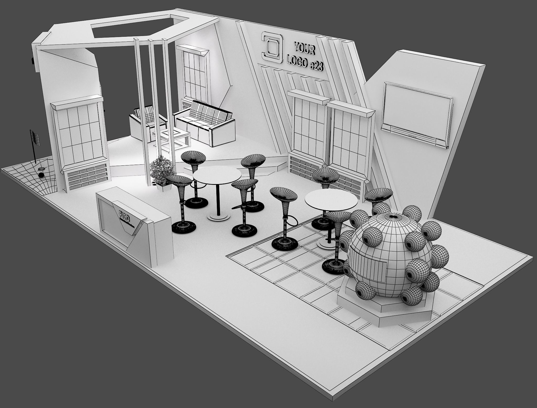 Booth Exhibition Stand a579e 3D model_5