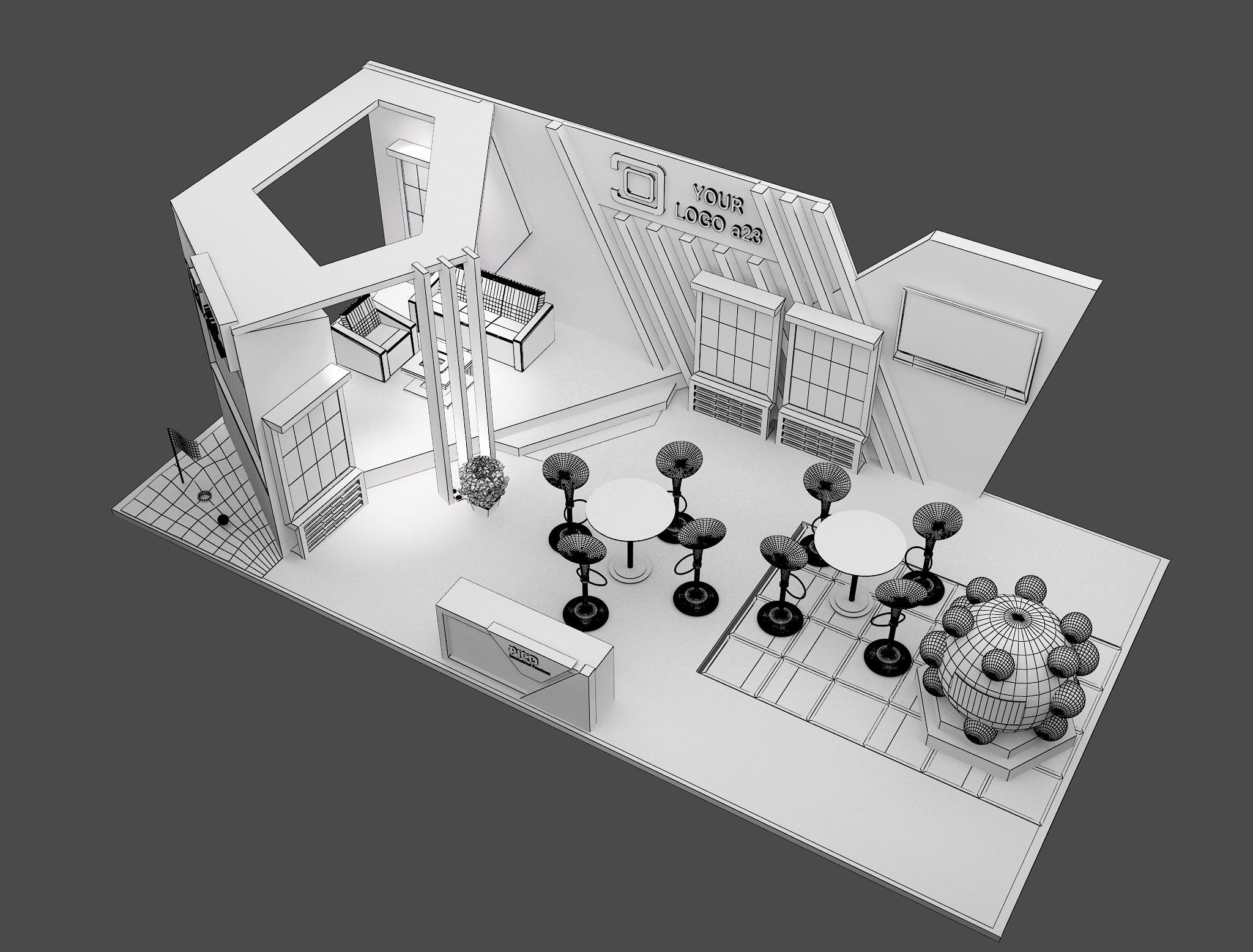 Booth Exhibition Stand a579e 3D model_3