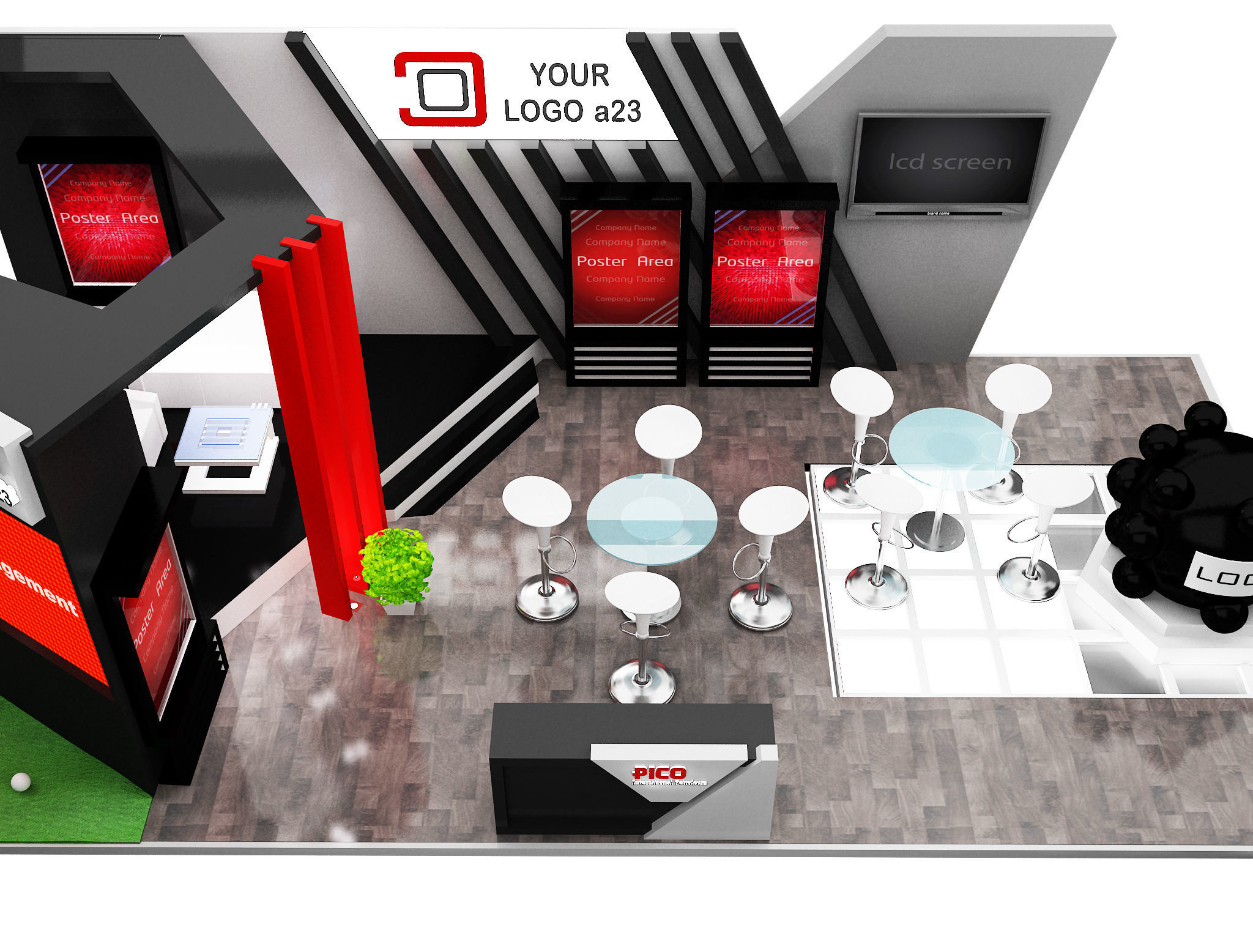 Booth Exhibition Stand a579e 3D model_8
