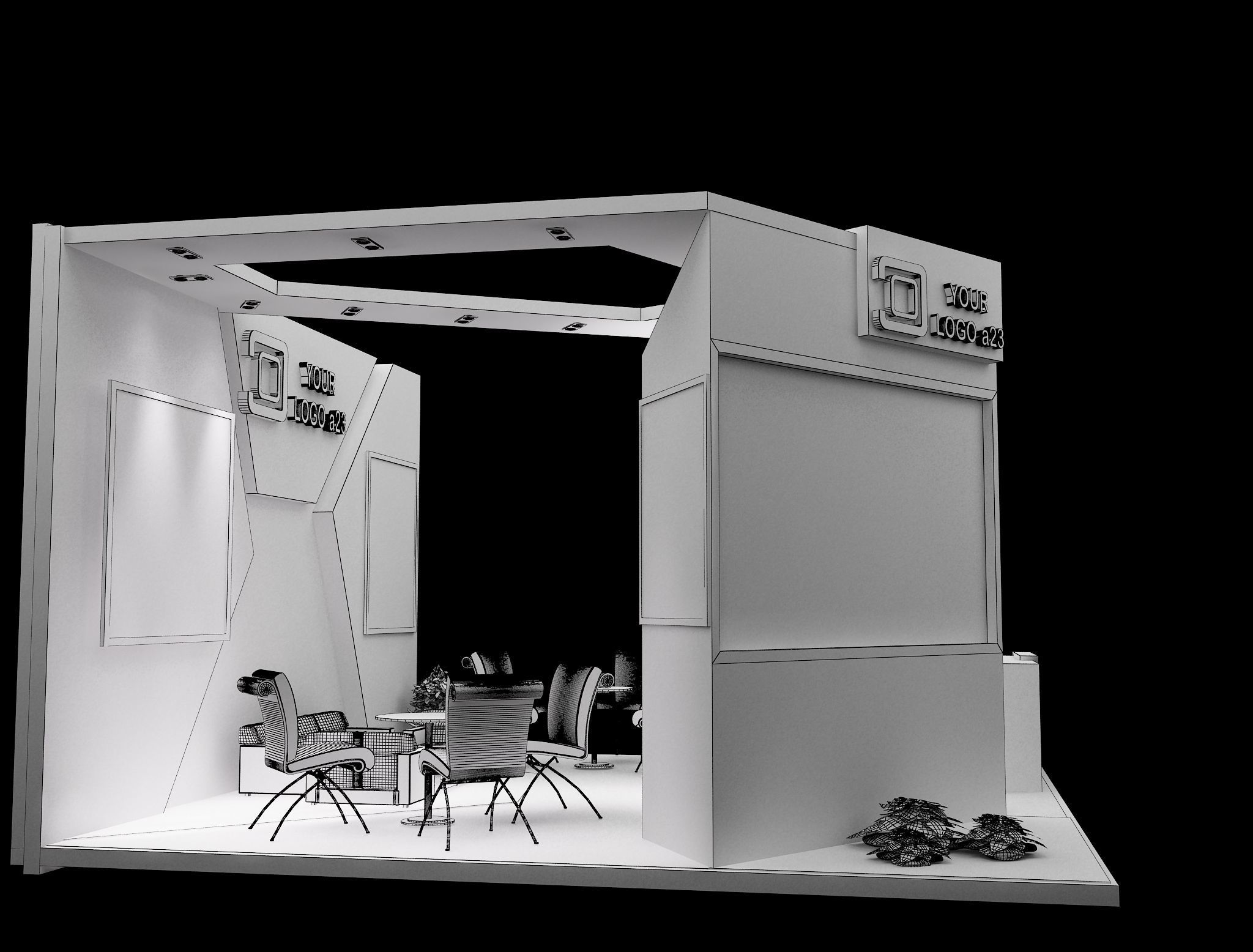 Booth Exhibition Stand a579g 3D model_9