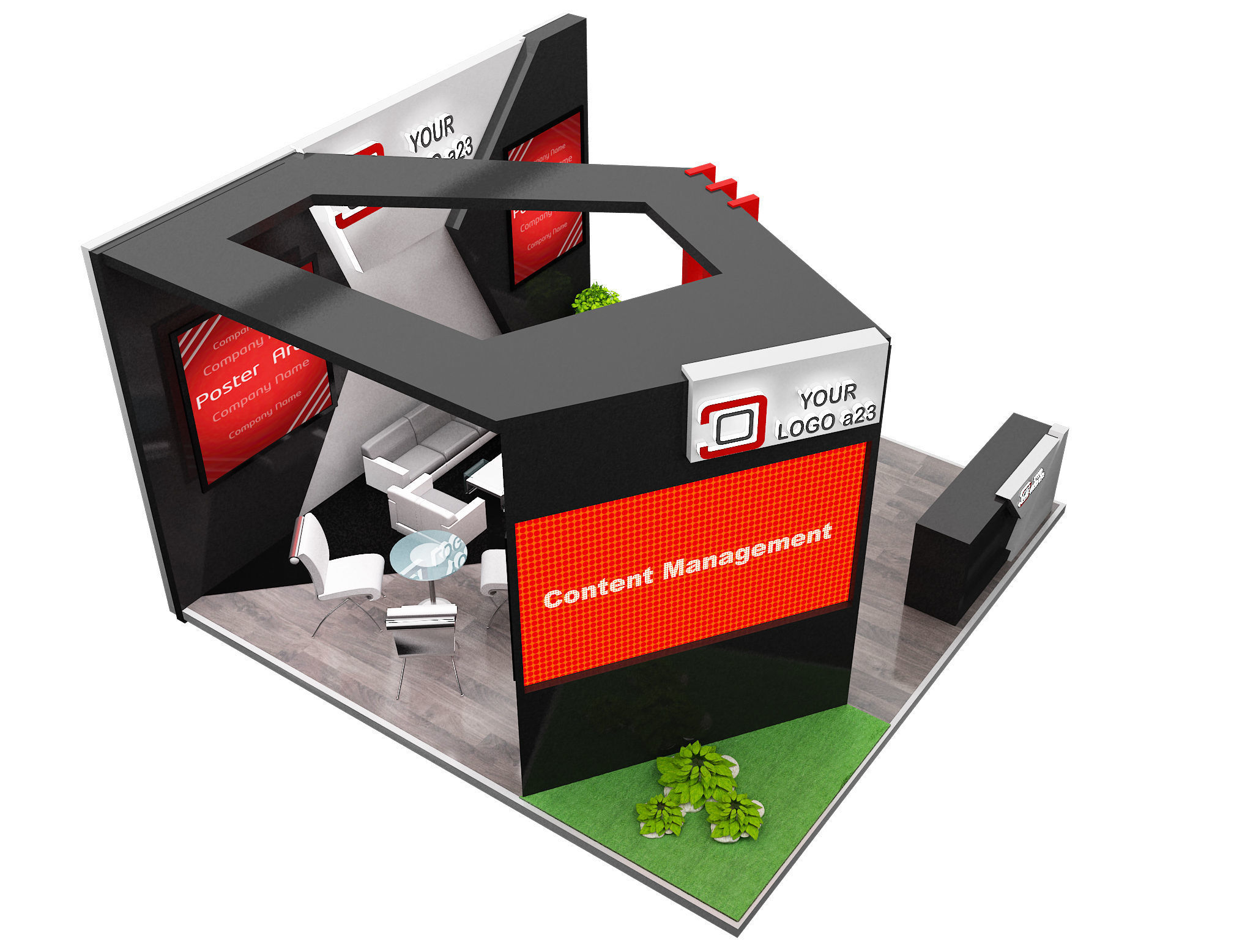 Booth Exhibition Stand a579g 3D model_10