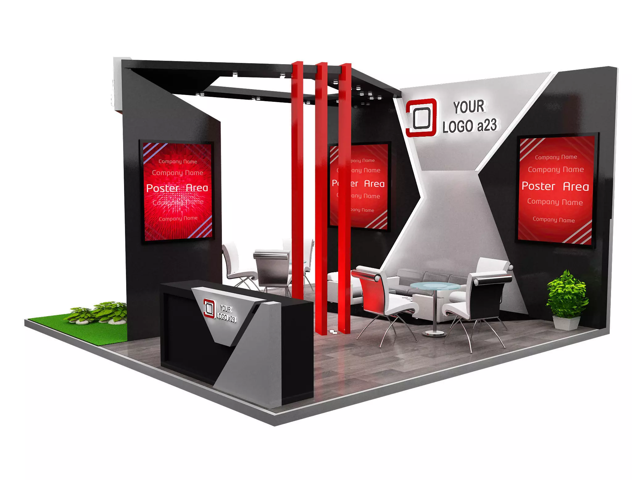 Booth Exhibition Stand a579g 3D model_0