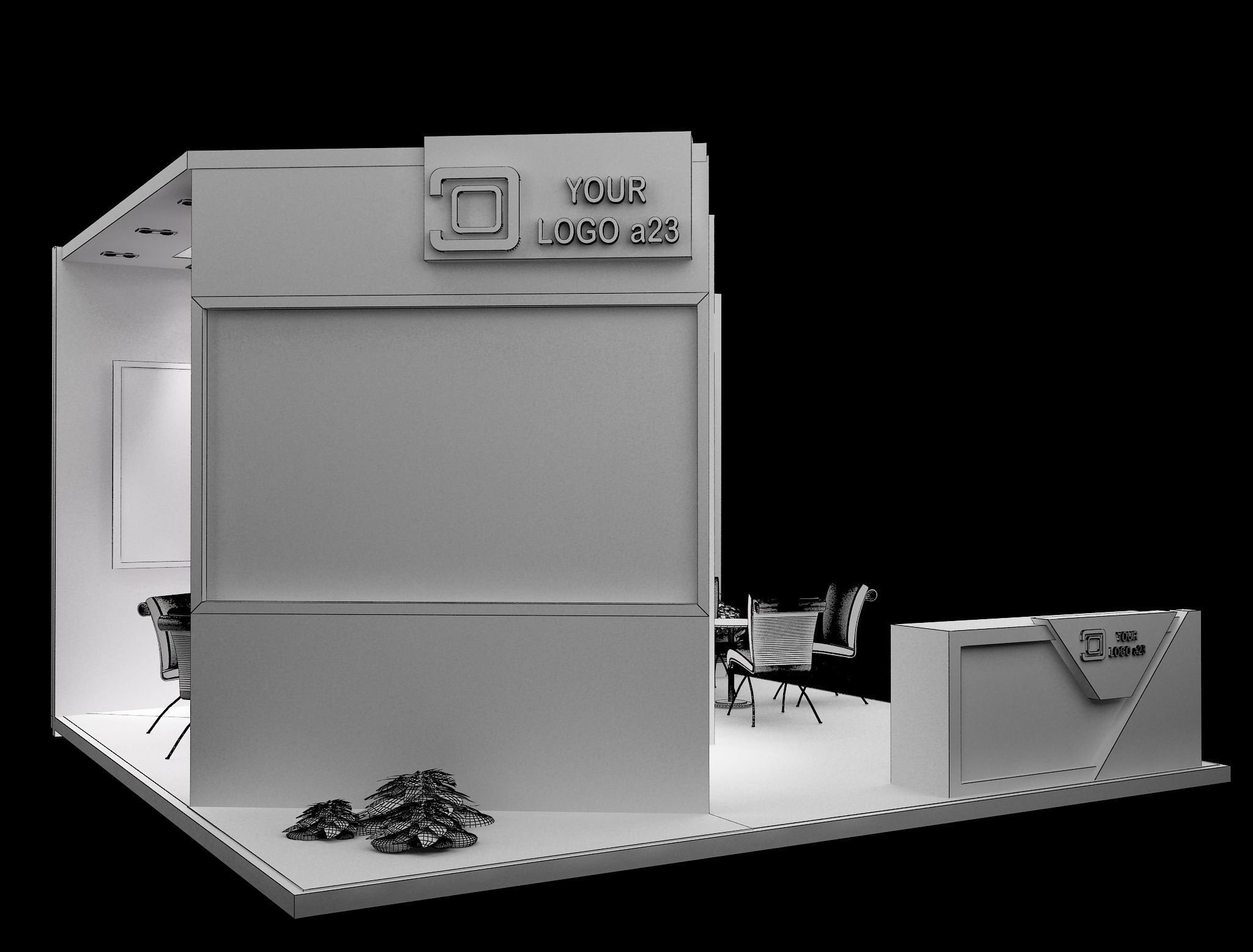 Booth Exhibition Stand a579g 3D model_13