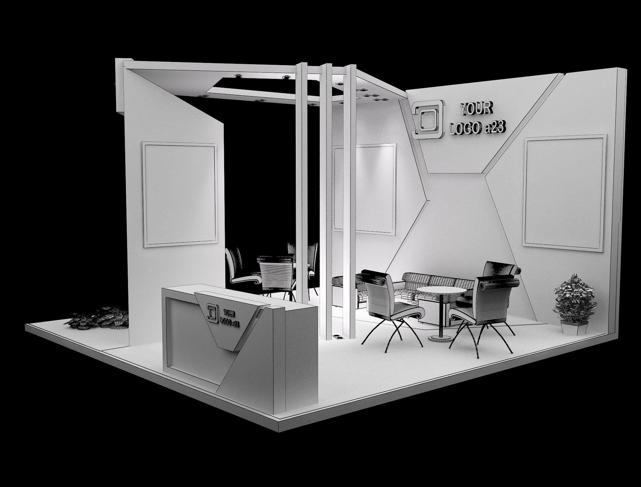 Booth Exhibition Stand a579g 3D model_1