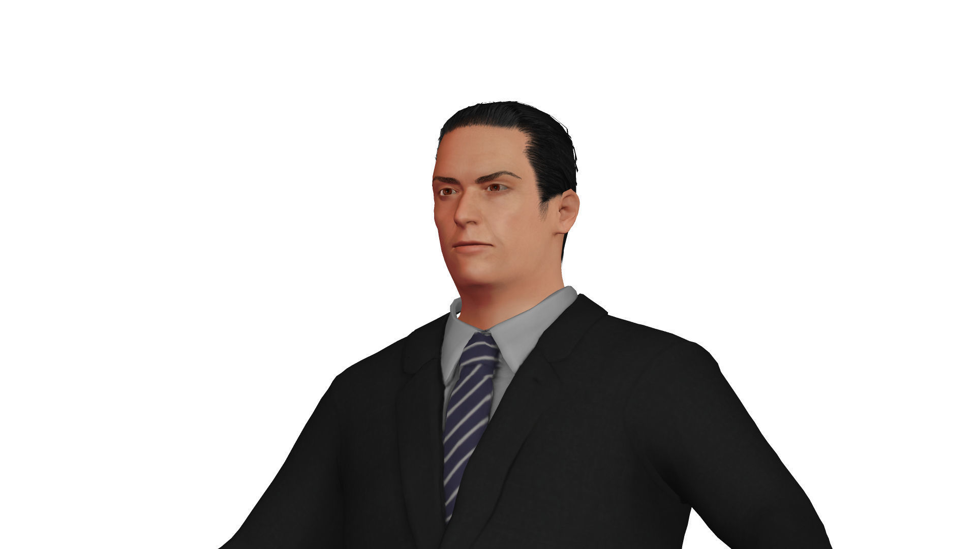 Male politician Low-poly 3D model_3