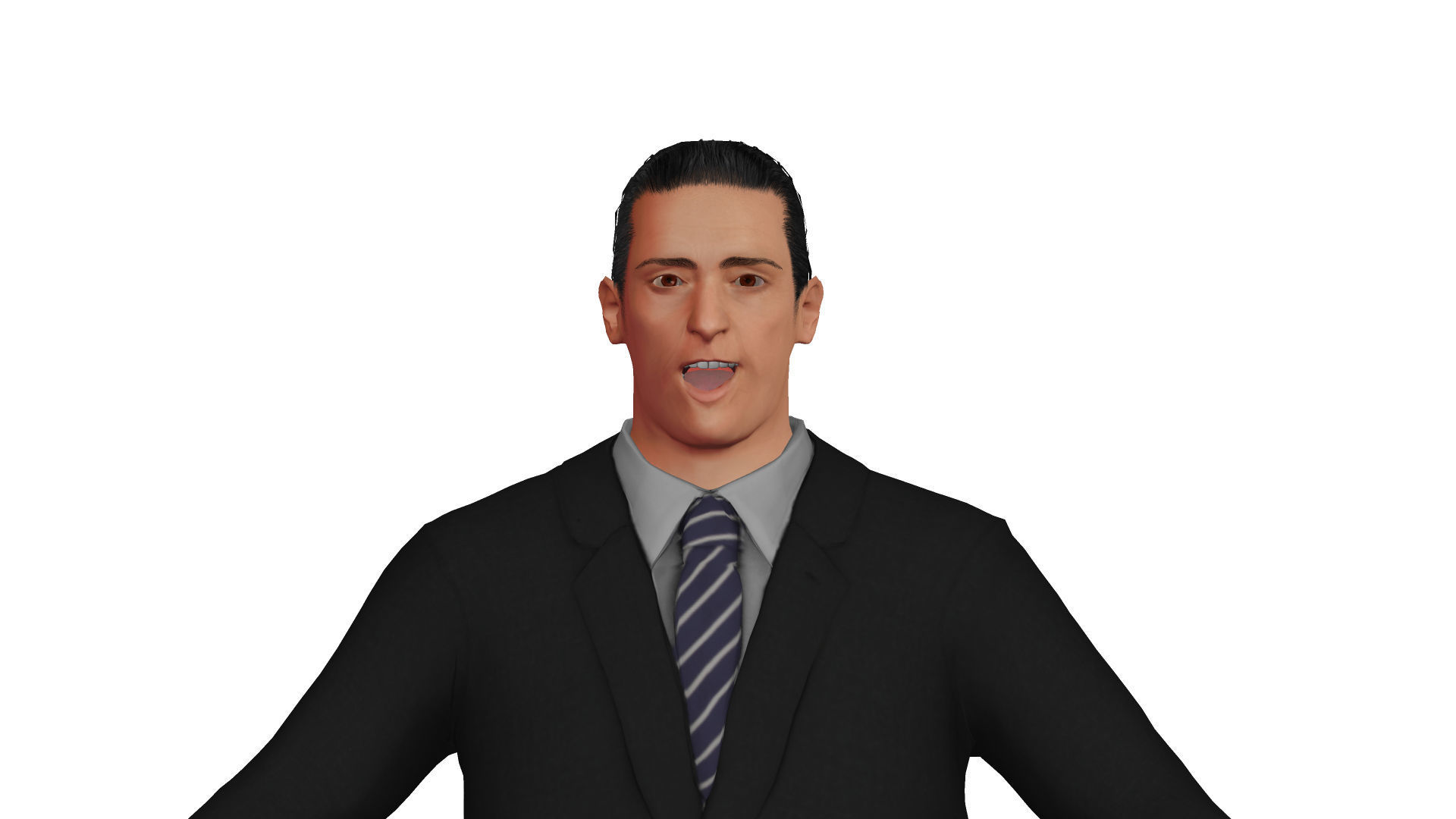 Male politician Low-poly 3D model_1