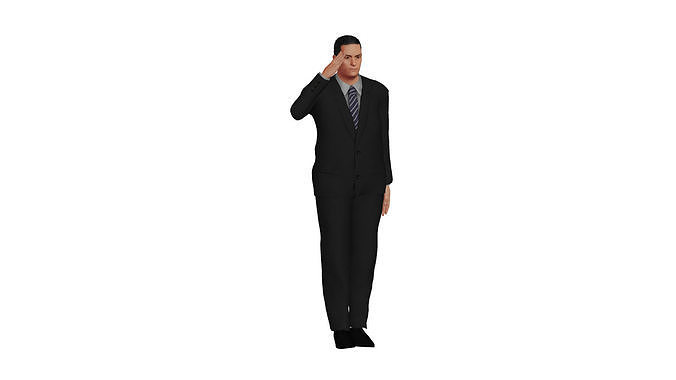 Male politician Low-poly 3D model
