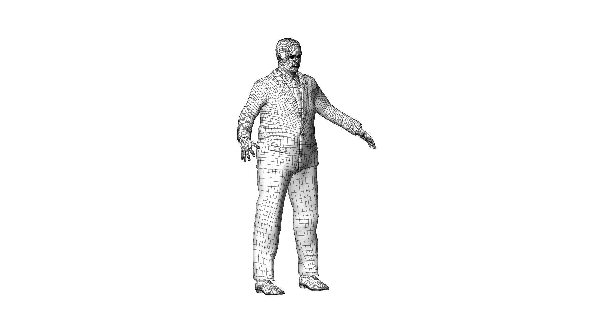 Male politician Low-poly 3D model_11