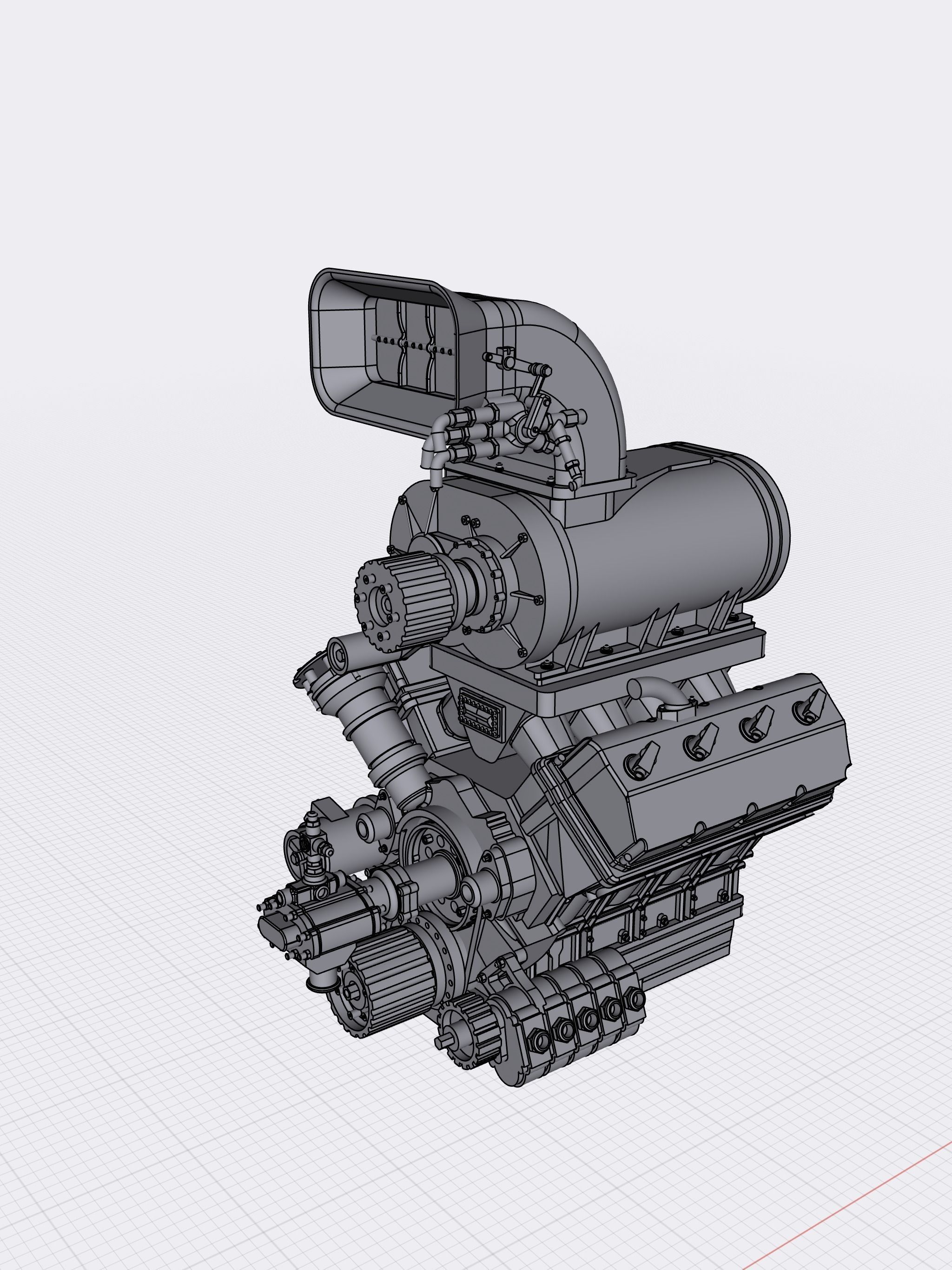 PSI Blown HEMI Outlaw Extreme Motor Complete 3D print model_7