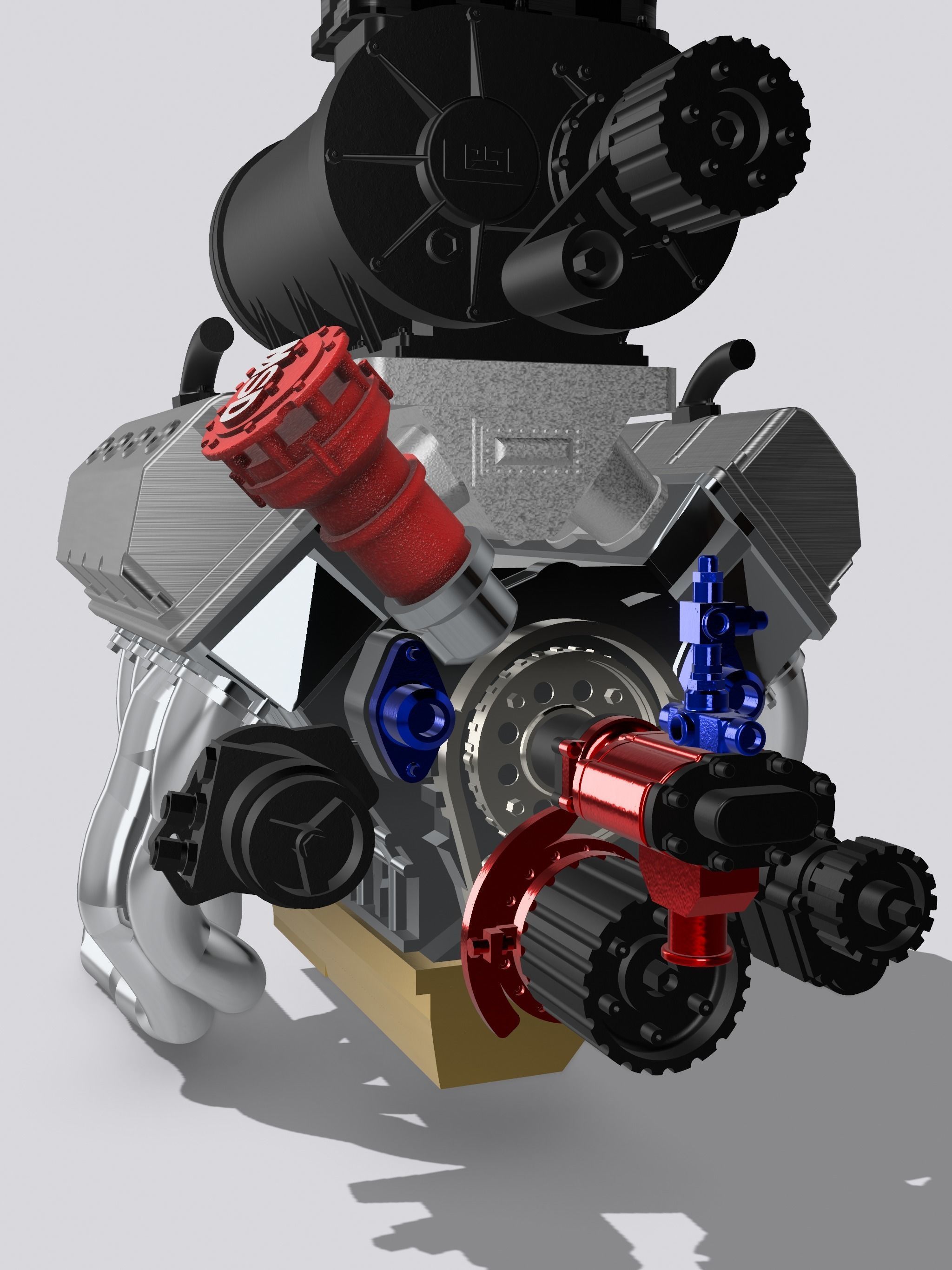 PSI Blown HEMI Outlaw Extreme Motor Complete 3D print model_3