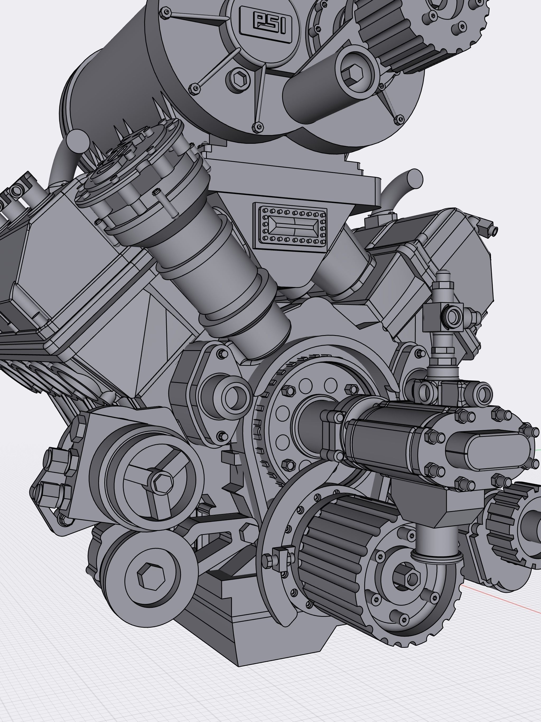 PSI Blown HEMI Outlaw Extreme Motor Complete 3D print model_9