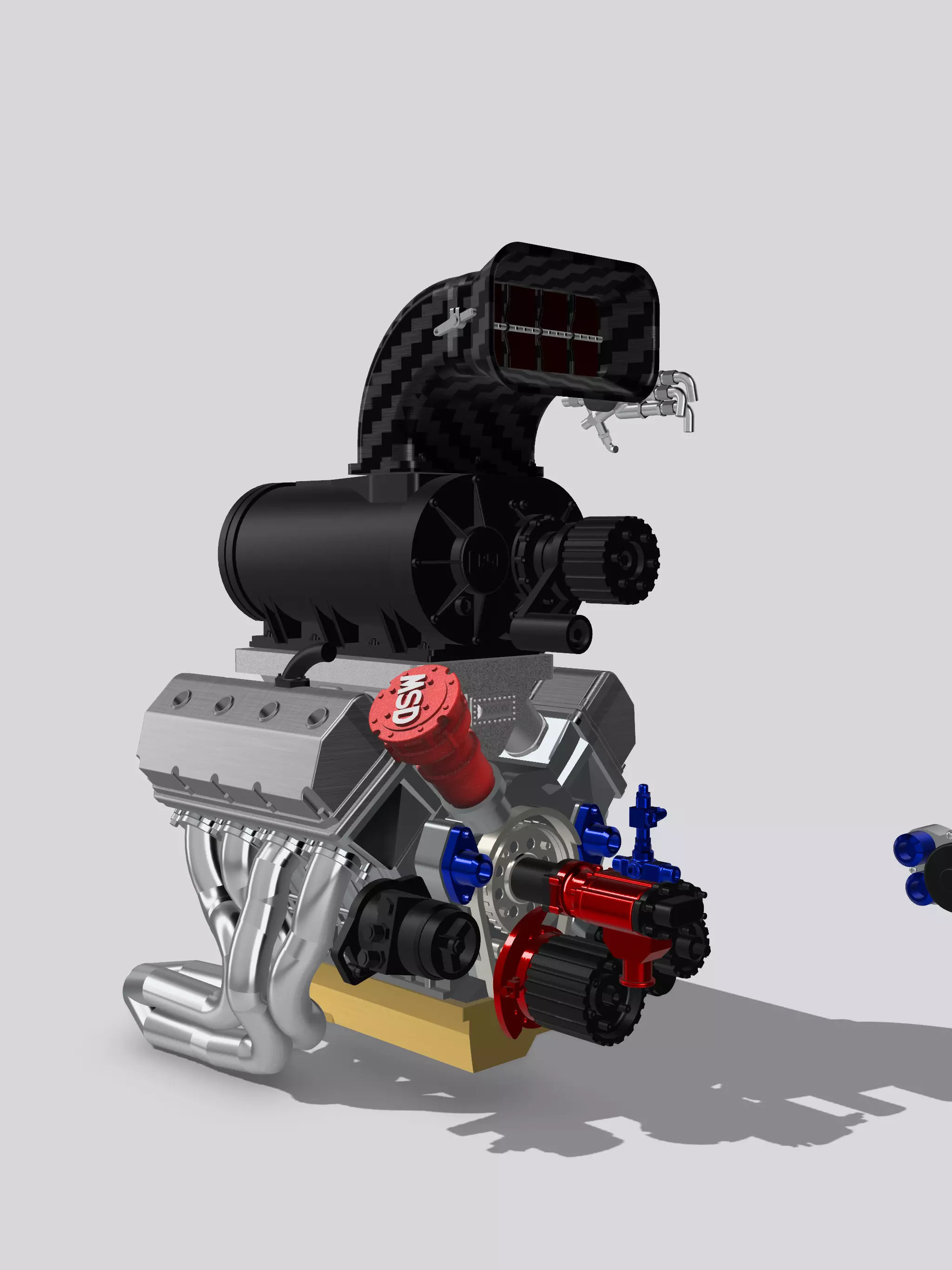 PSI Blown HEMI Outlaw Extreme Motor Complete 3D print model_0