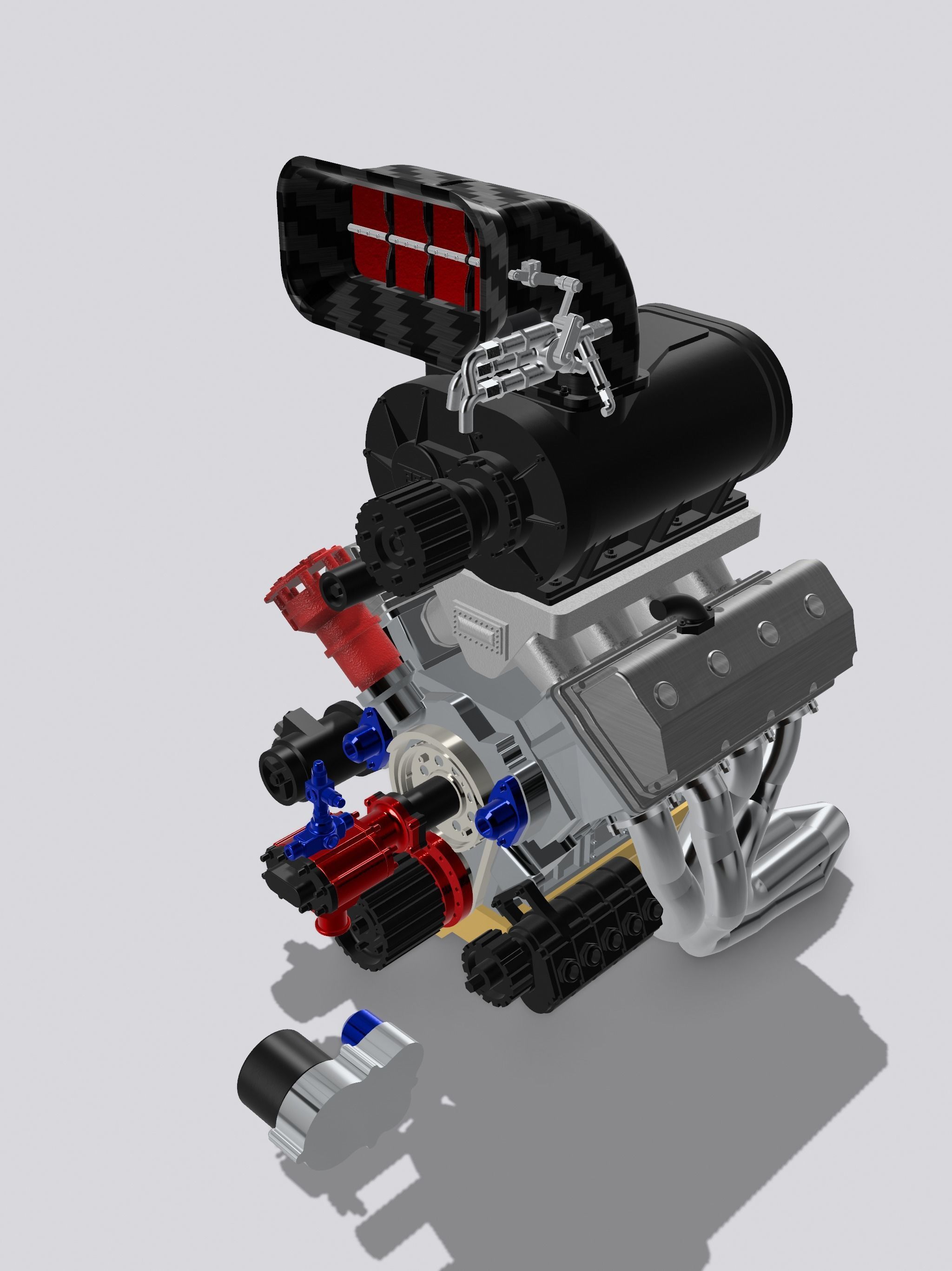 PSI Blown HEMI Outlaw Extreme Motor Complete 3D print model_2