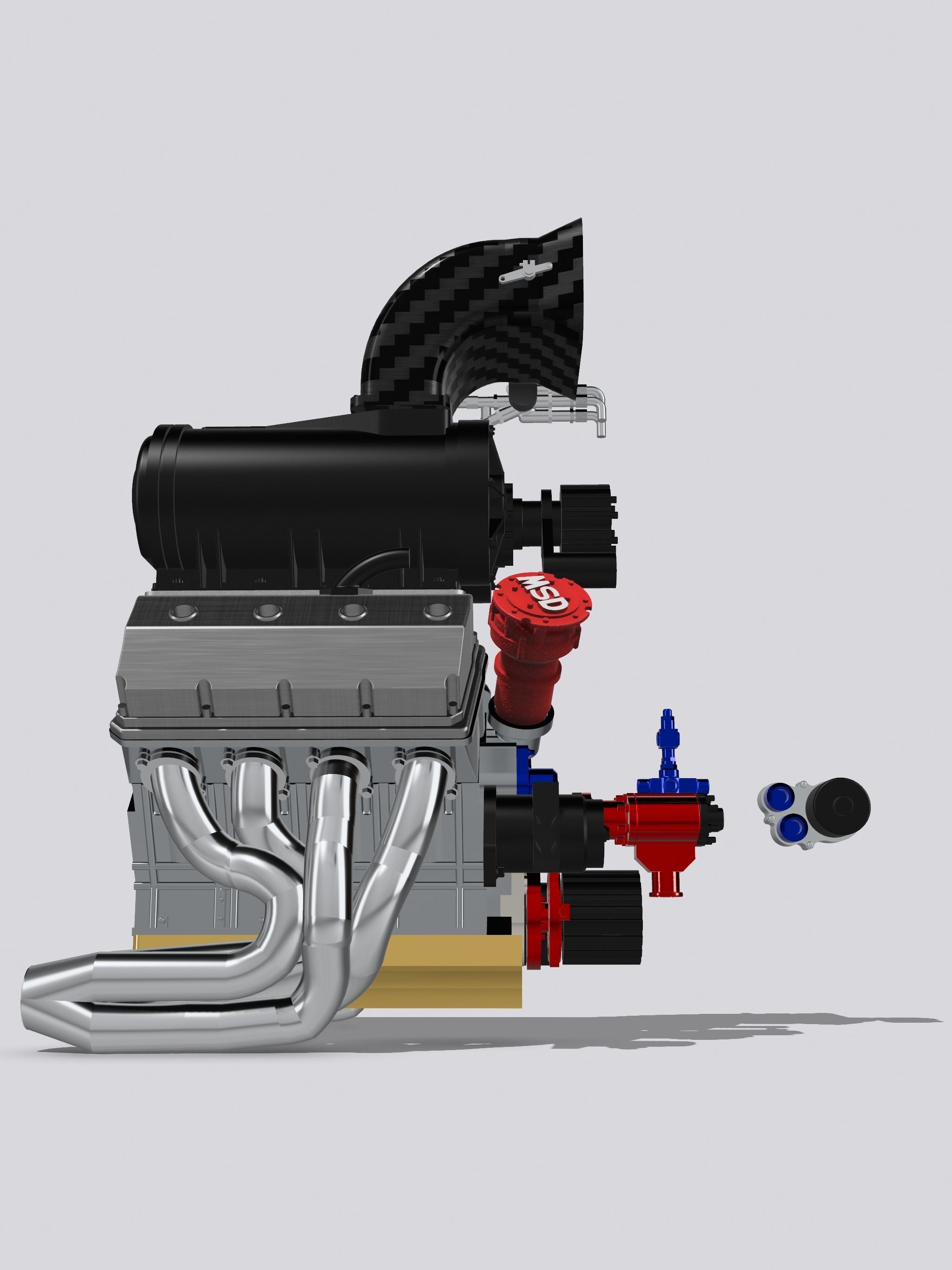 PSI Blown HEMI Outlaw Extreme Motor Complete 3D print model_4