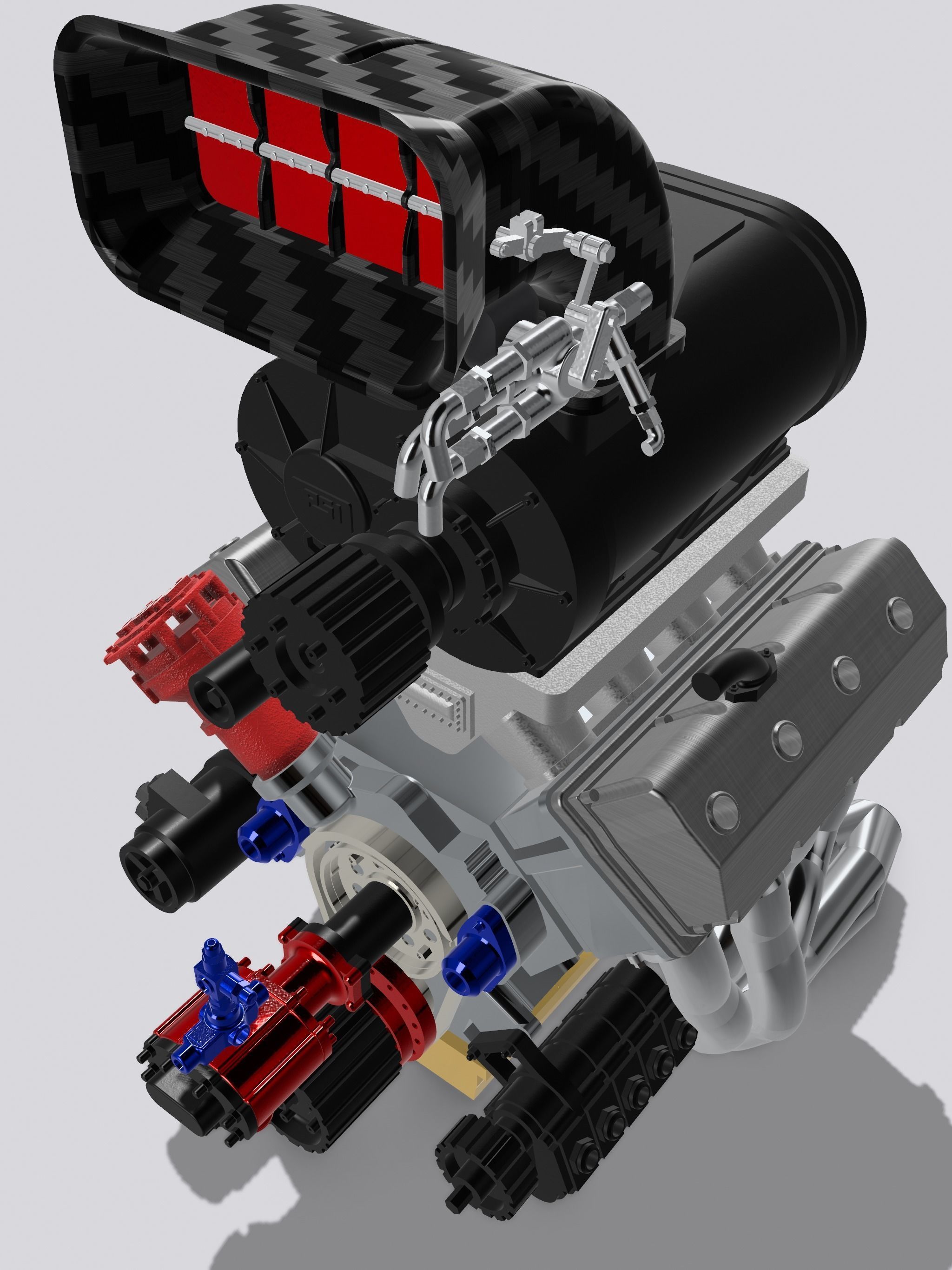 PSI Blown HEMI Outlaw Extreme Motor Complete 3D print model_5