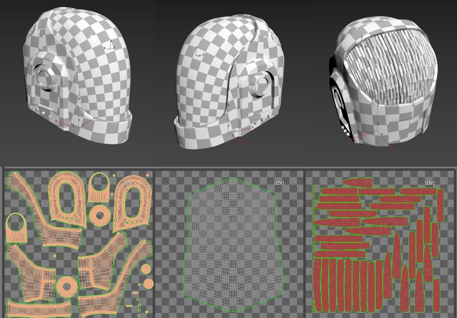 Daft Punk Helmet 3D model_8