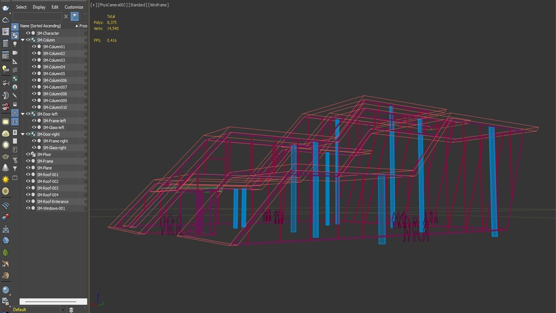 Car showroom - Exhibition interior and exterior Low-poly 3D model_12