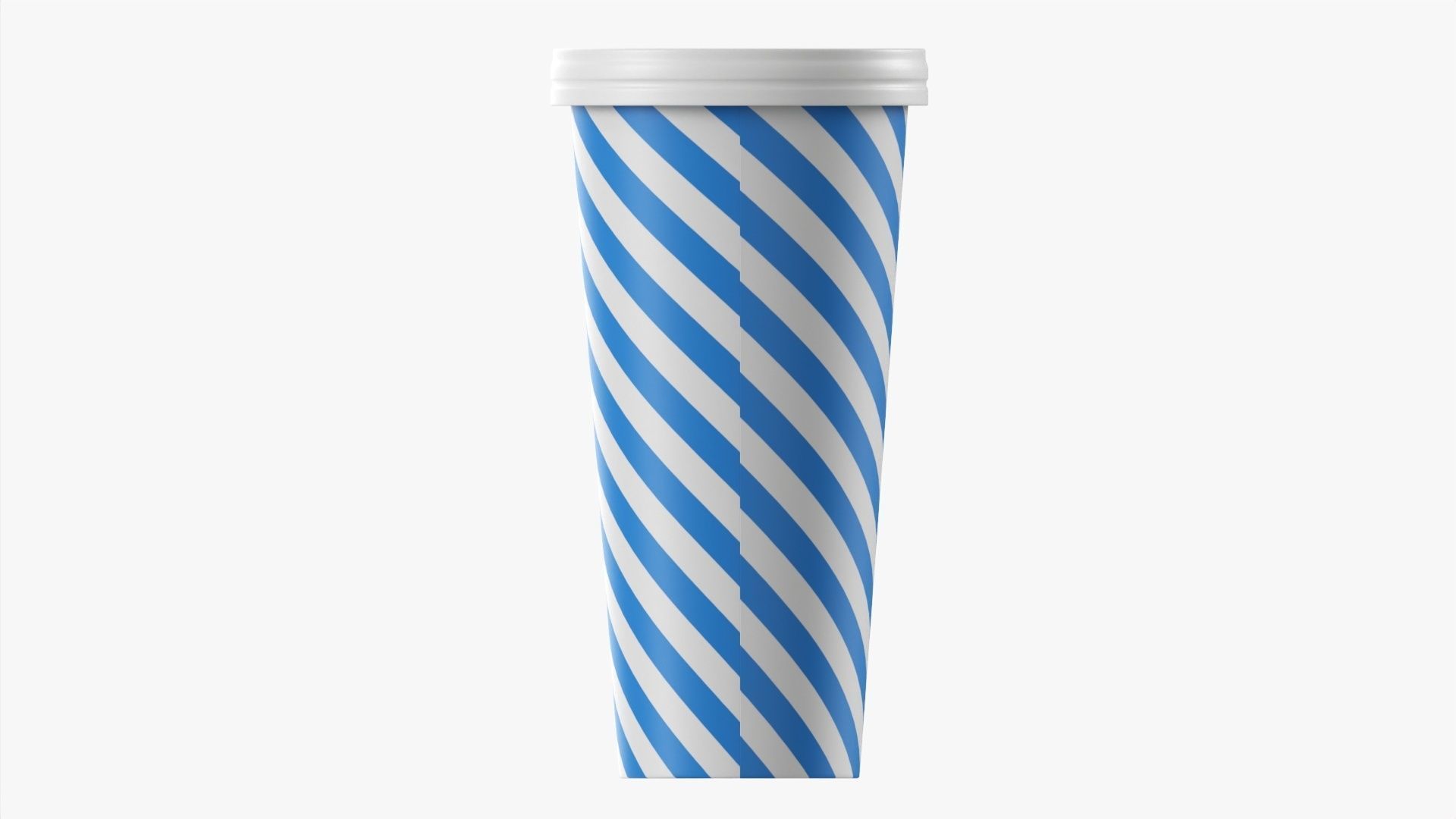 Paper cold cup 22 oz with paper flat lid 3D model_5