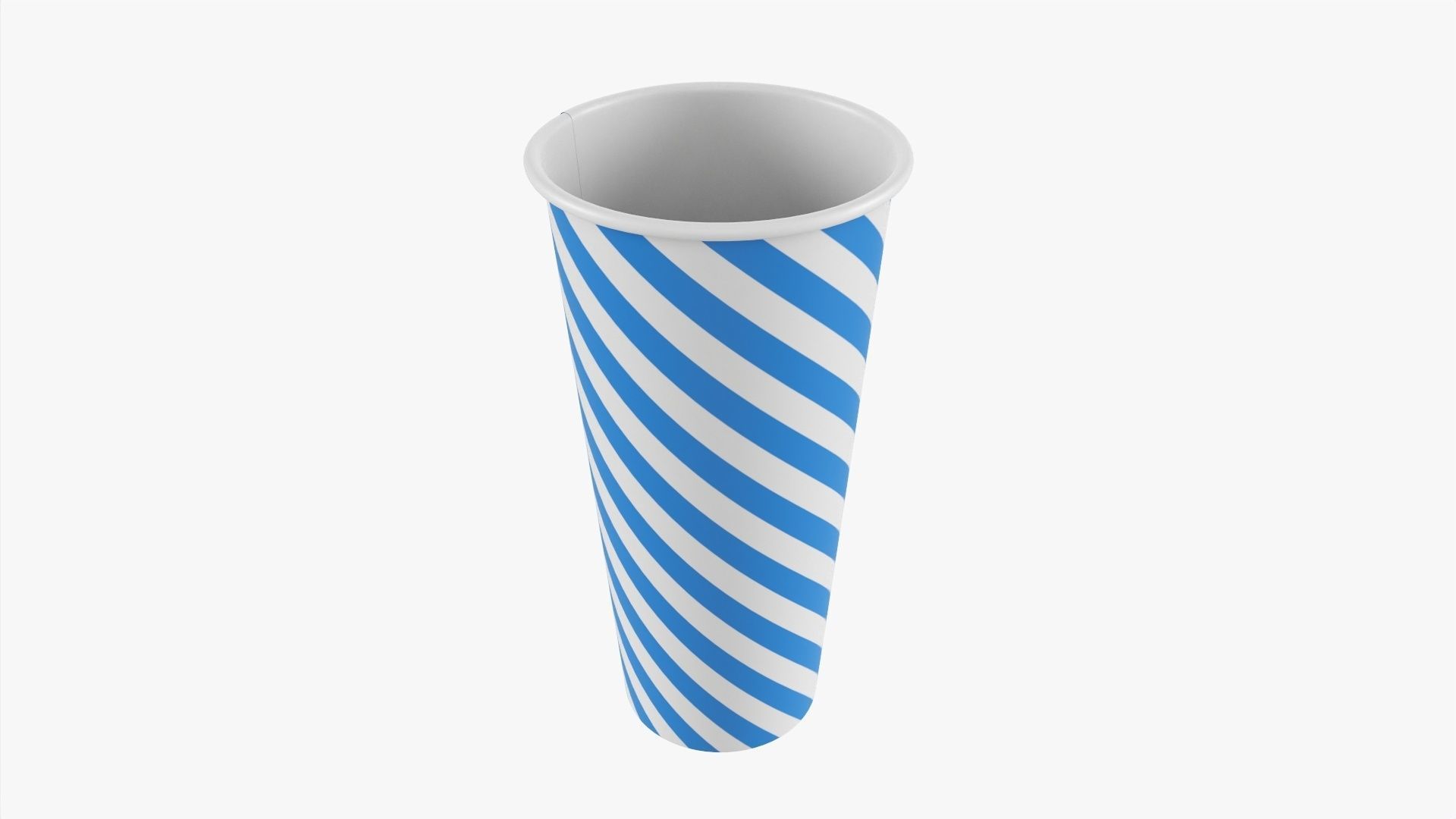 Paper cold cup 22 oz with paper flat lid 3D model_1