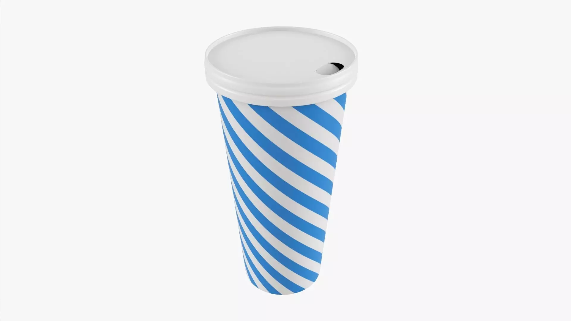 Paper cold cup 22 oz with paper flat lid 3D model_0
