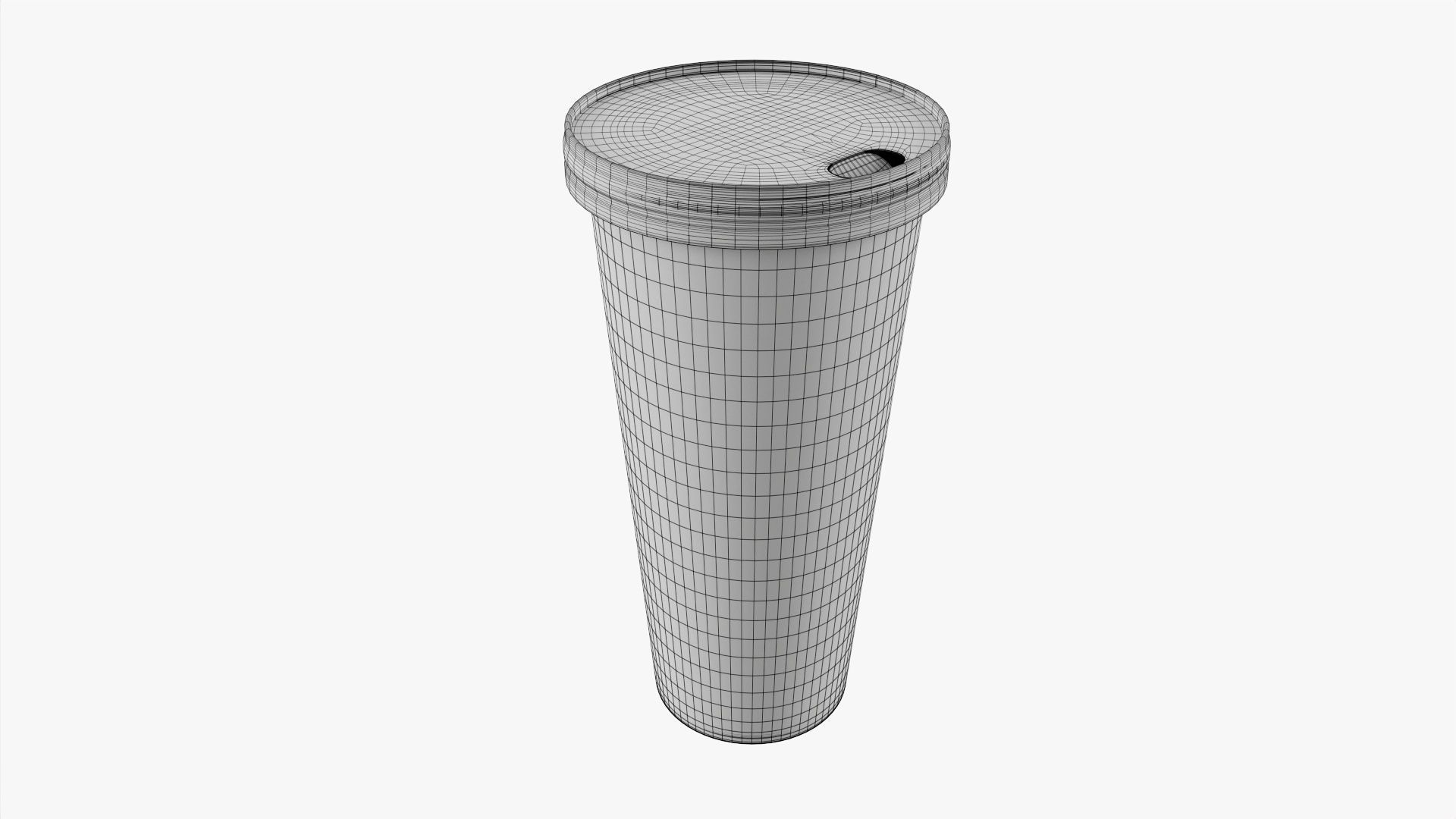 Paper cold cup 22 oz with paper flat lid 3D model_7