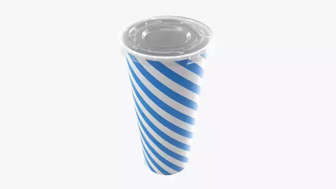 Paper cold cup 22 oz with translucent flat lid