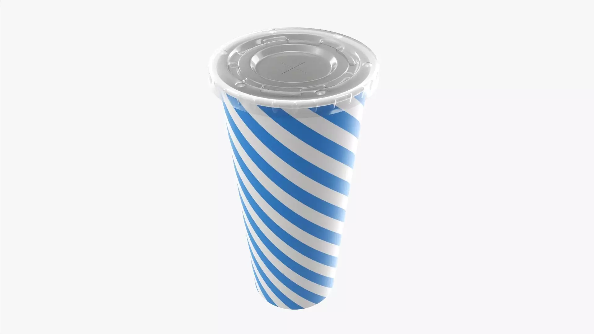 Paper cold cup 22 oz with translucent flat lid 3D model_0