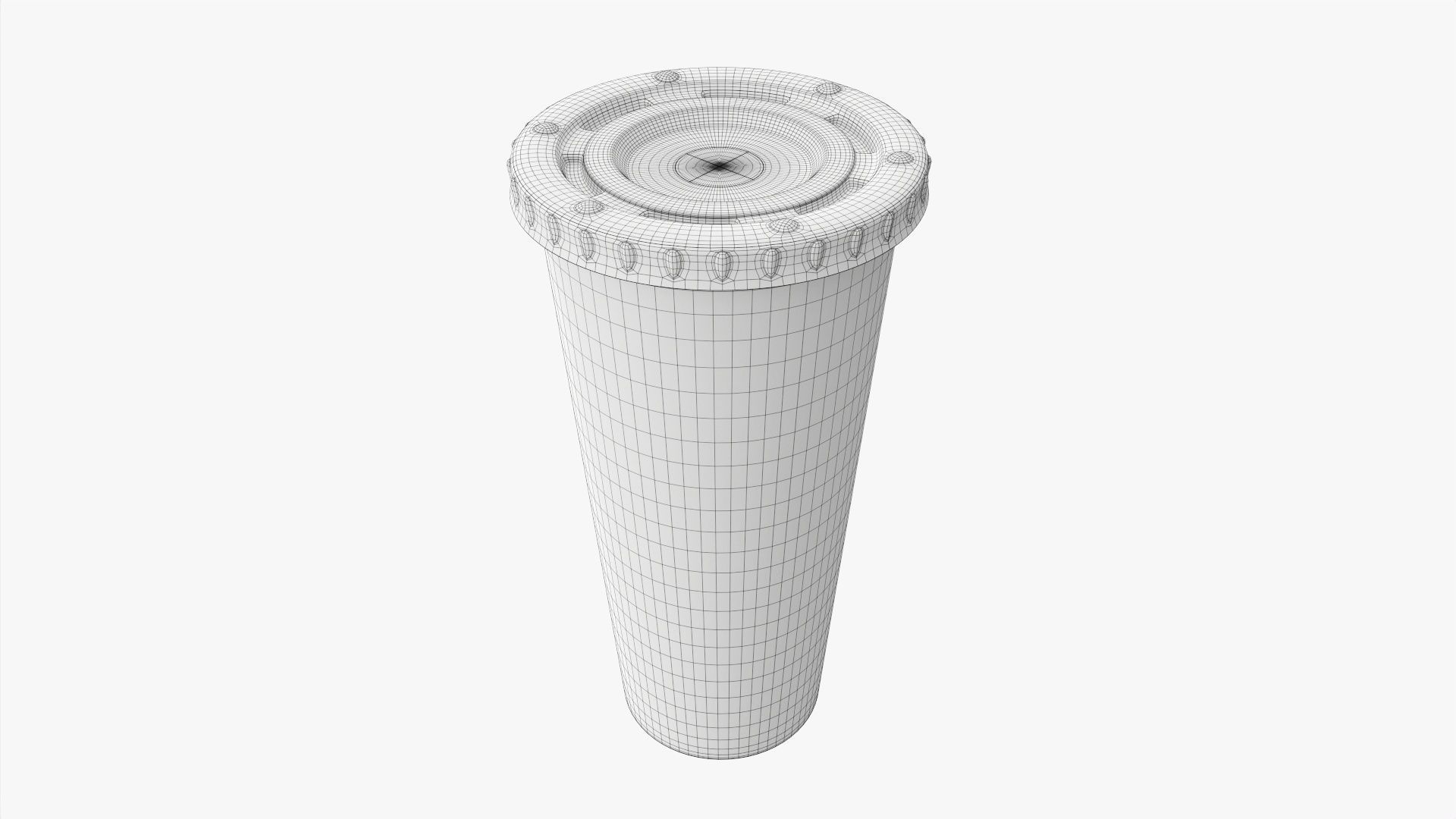 Paper cold cup 22 oz with translucent flat lid 3D model_7