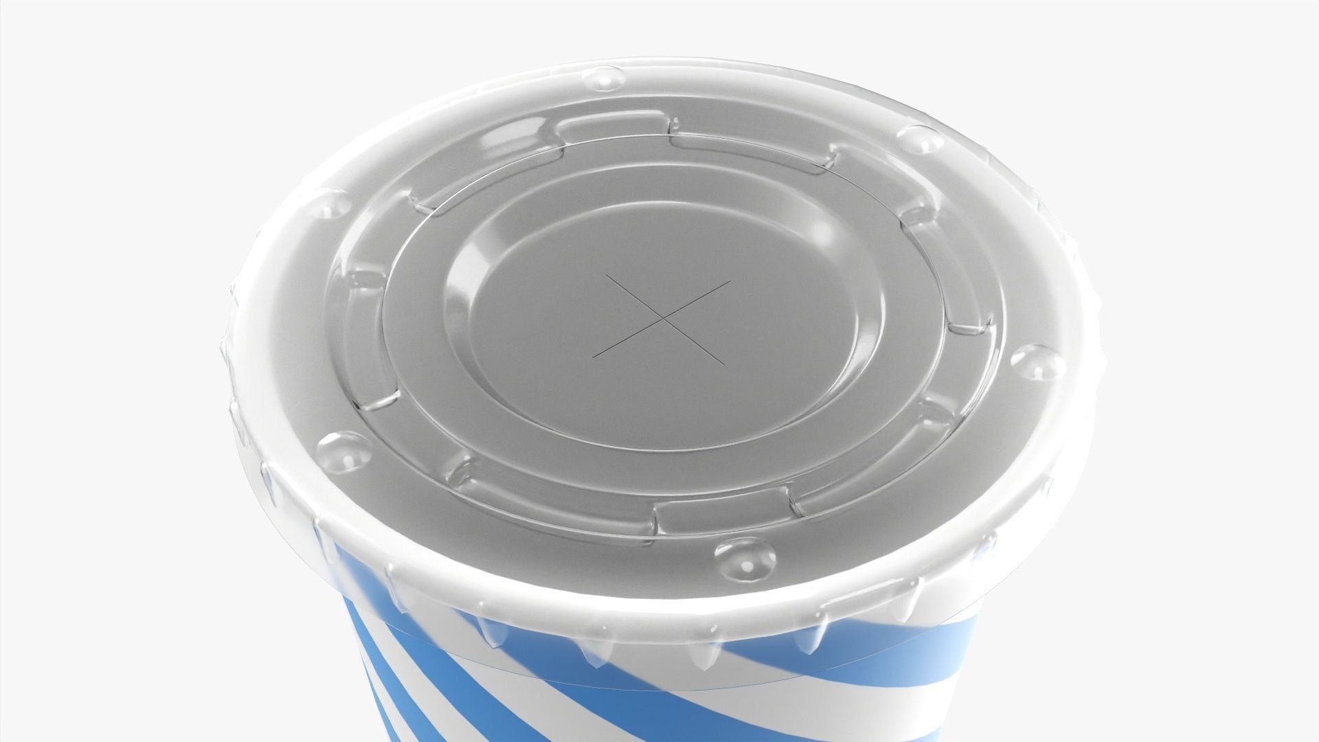 Paper cold cup 22 oz with translucent flat lid 3D model_1