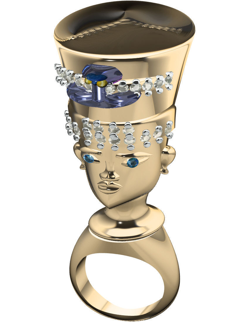nefertiti queen ring 3D print model_6