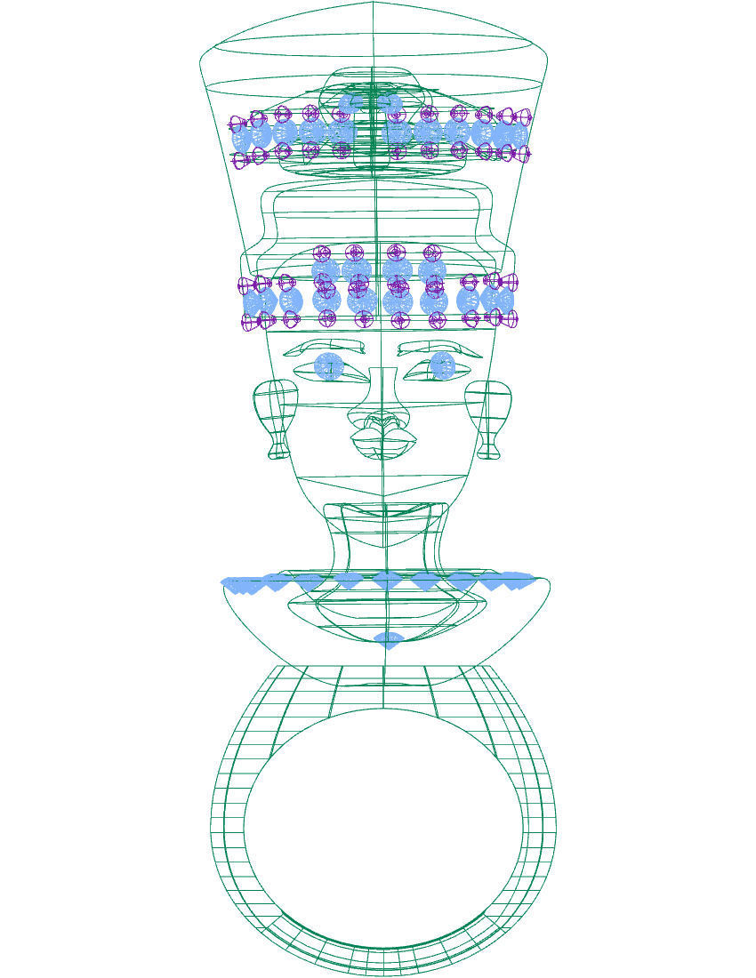 nefertiti queen ring 3D print model_1