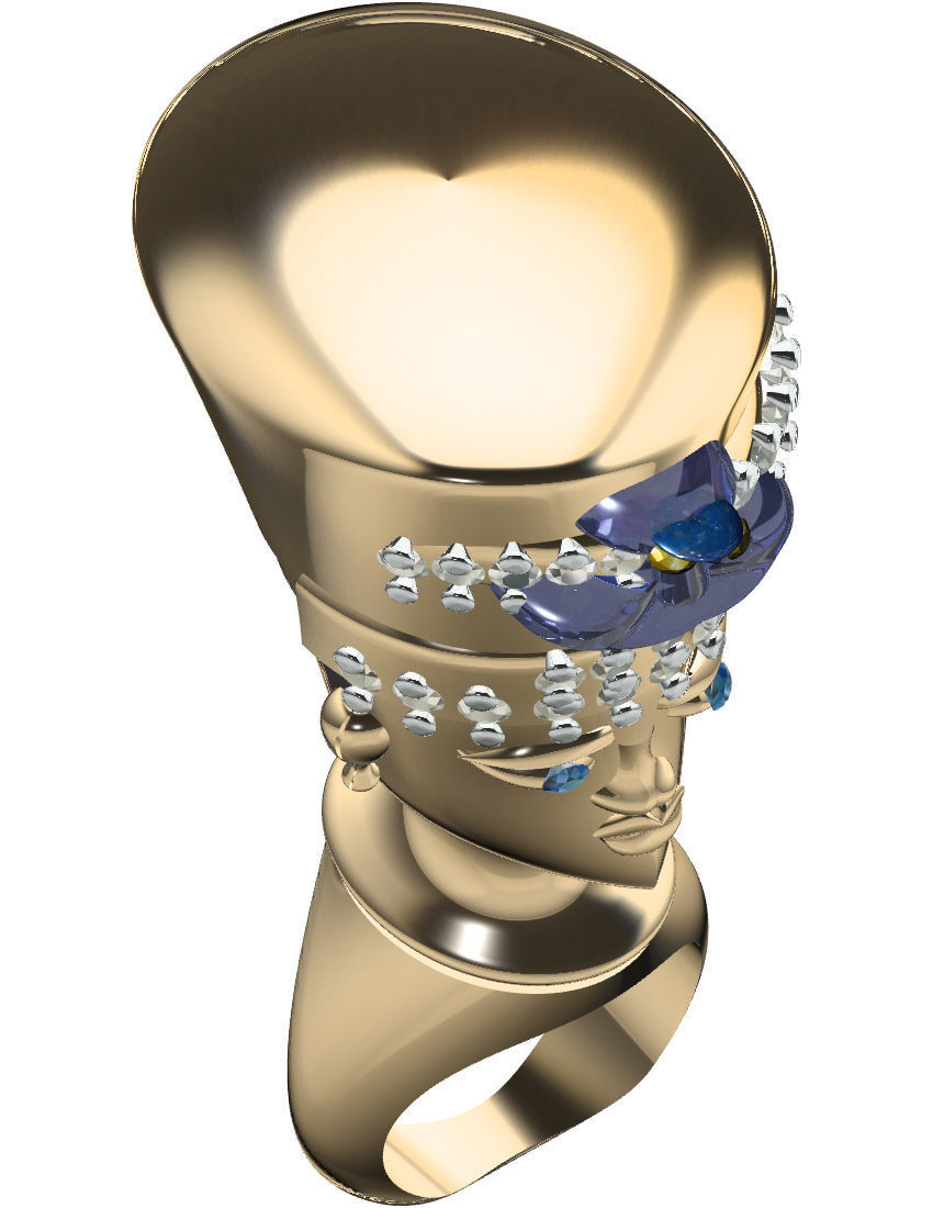 nefertiti queen ring 3D print model_4