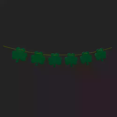 Clover Hanging Banner Low-poly 3D model