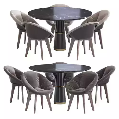 Chair Vincent Sheppard and Agra Dining Table 3D model