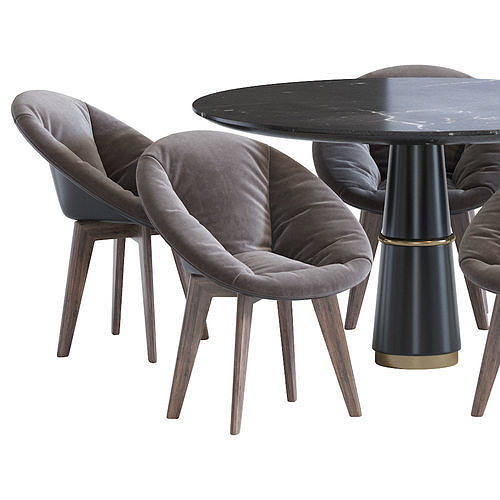 Chair Vincent Sheppard and Agra Dining Table 3D model 6