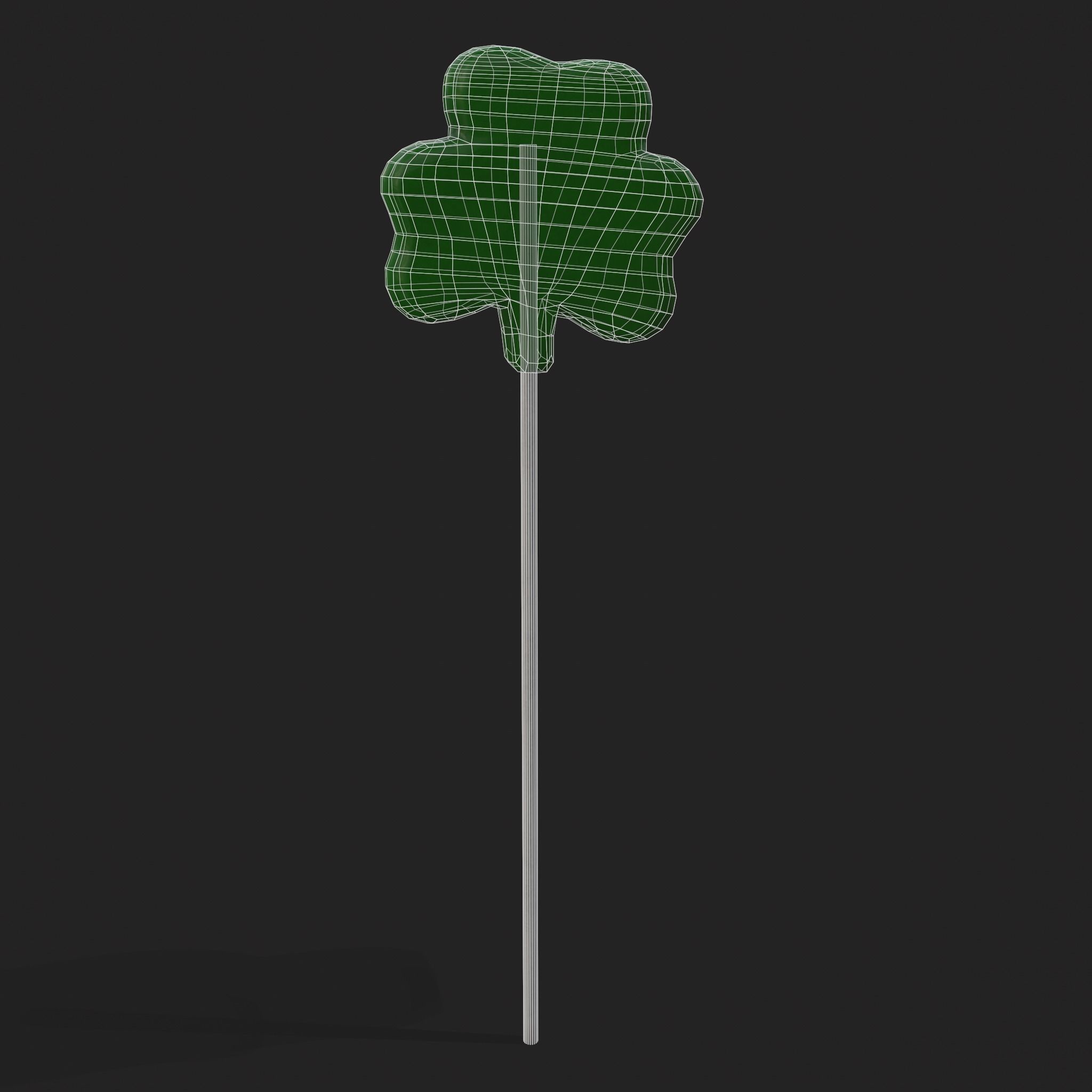 Clover Candy Sucker  Low-poly 3D model_2